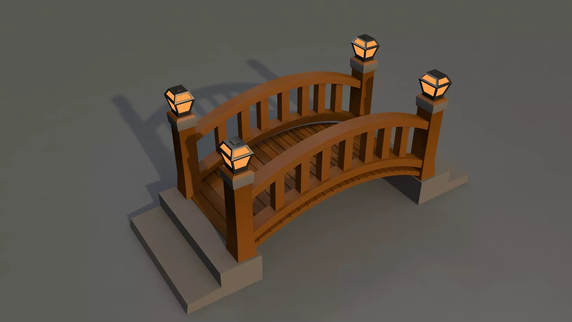 Bridge Low-poly 3D model_0
