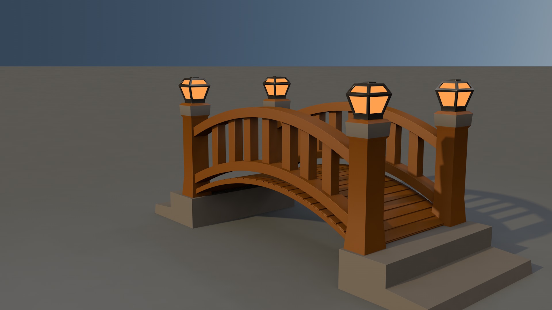 Bridge Low-poly 3D model_6