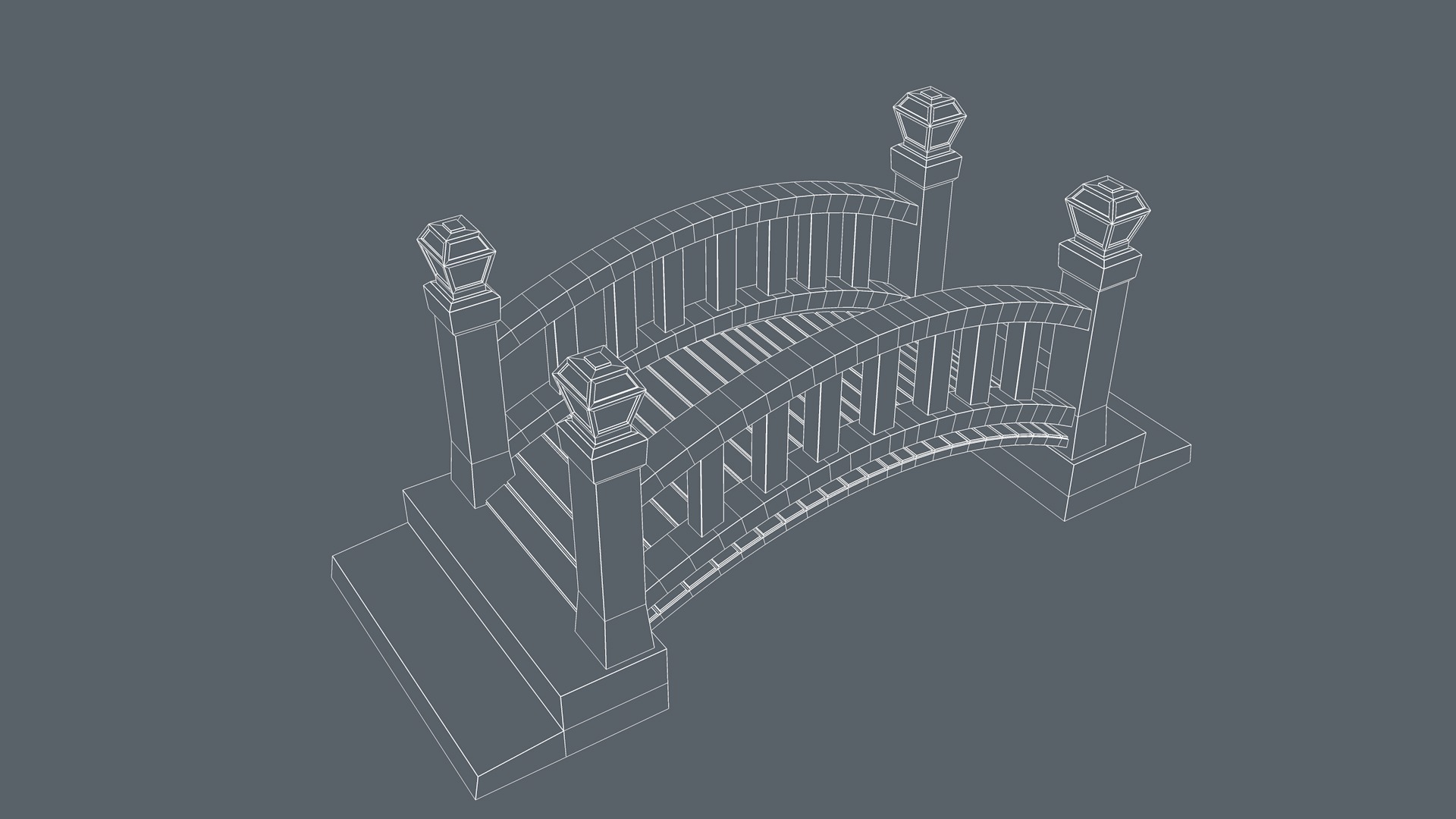 Bridge Low-poly 3D model_8