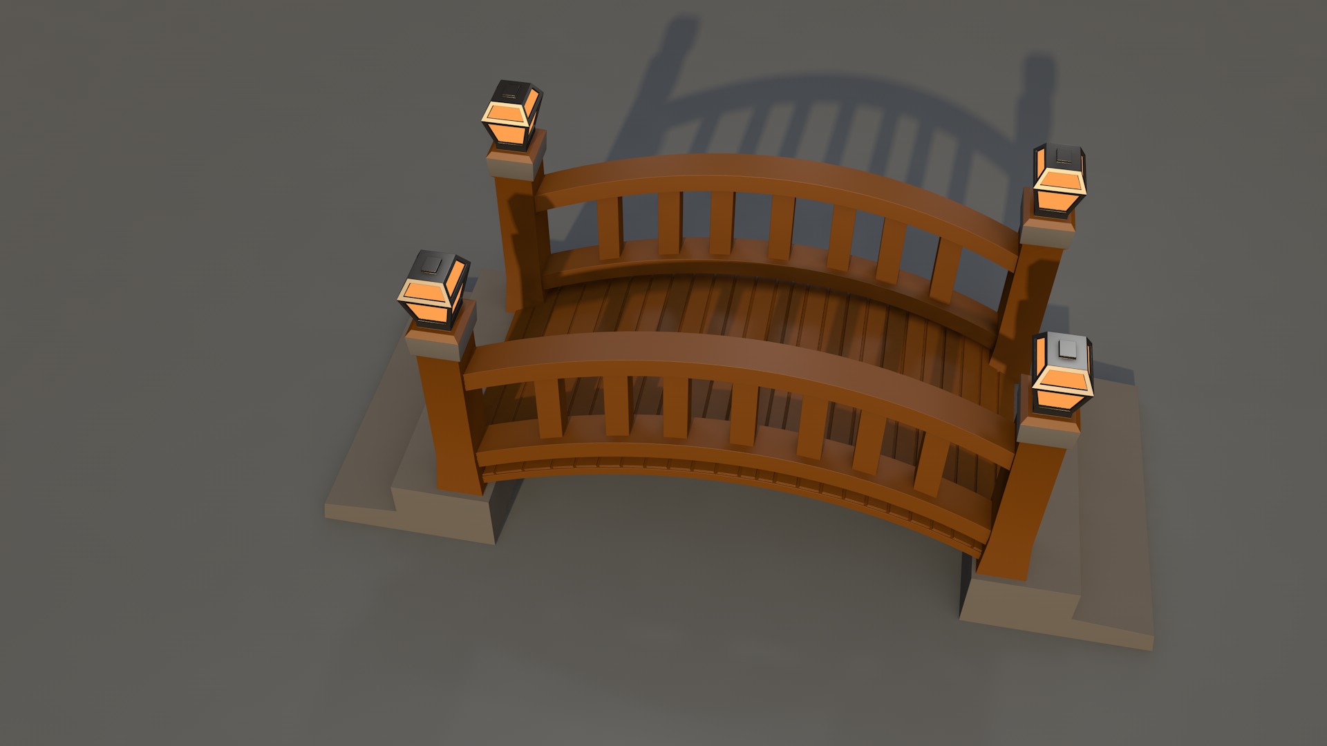 Bridge Low-poly 3D model_5