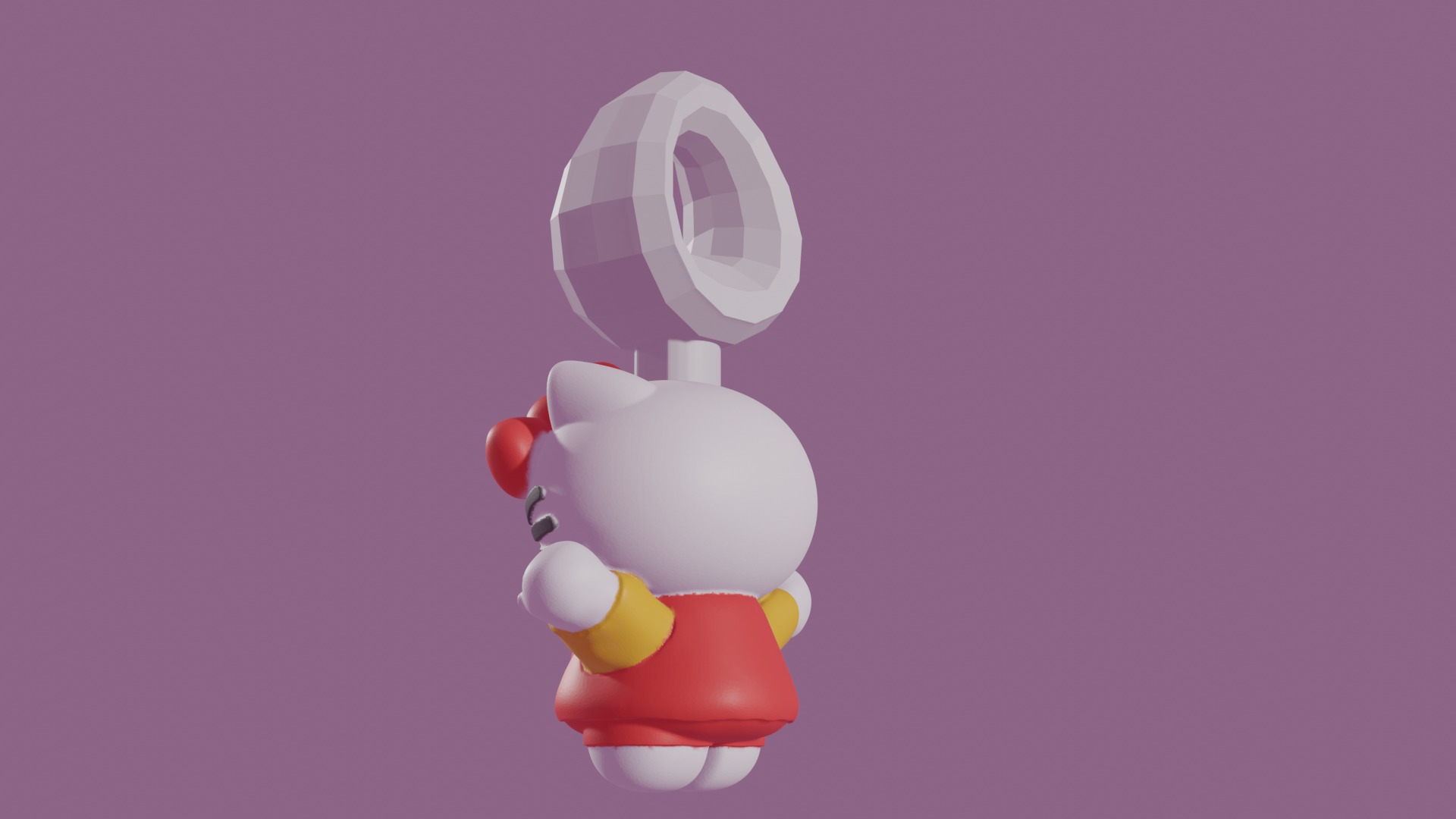 Hello Kitty keyring 3D print model_2