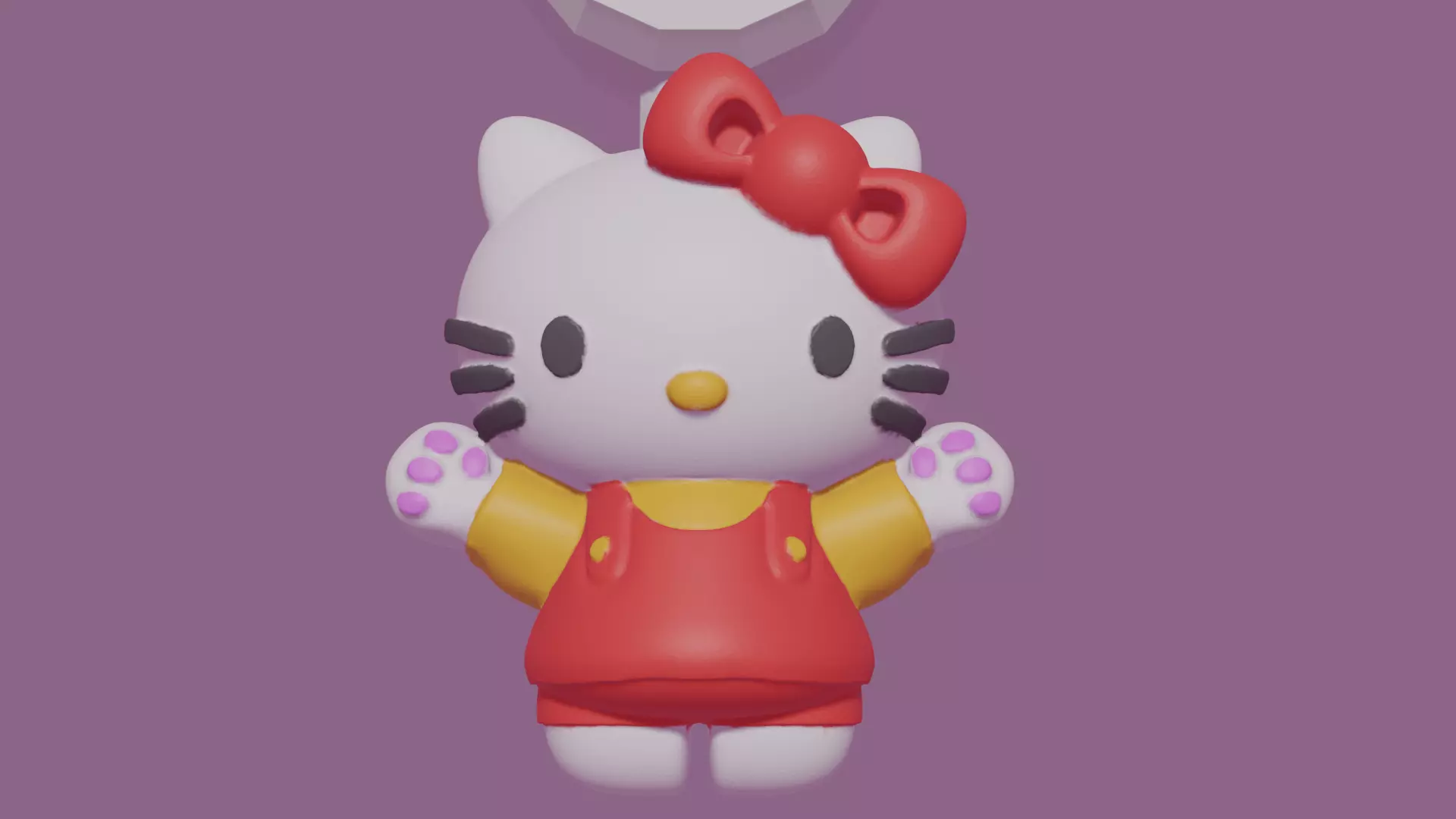 Hello Kitty keyring 3D print model_0