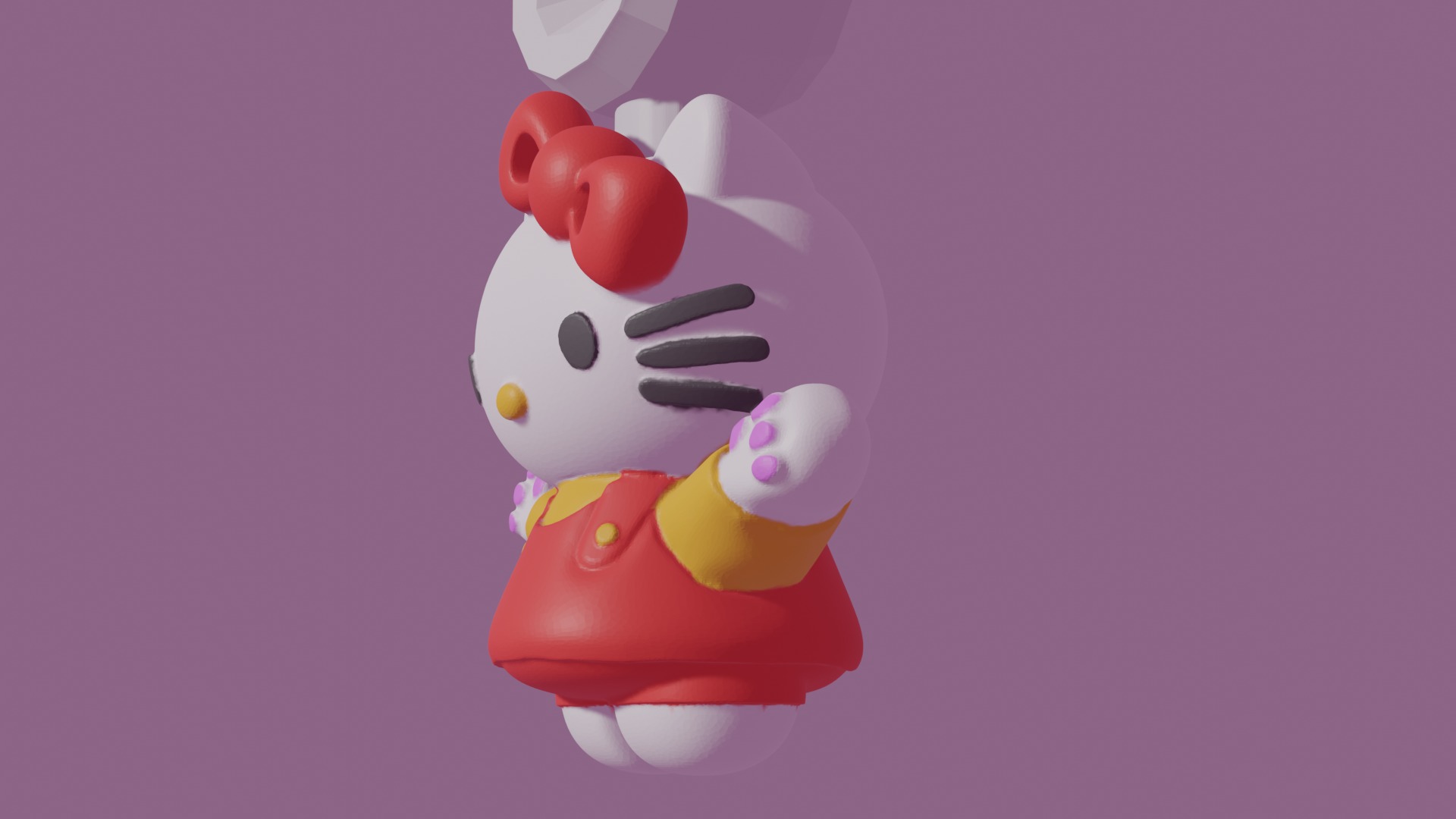 Hello Kitty keyring 3D print model_1