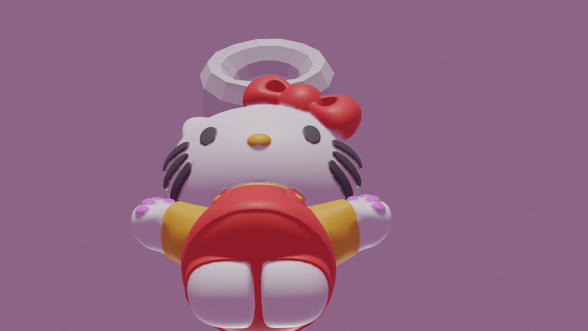 Hello Kitty keyring 3D print model_4