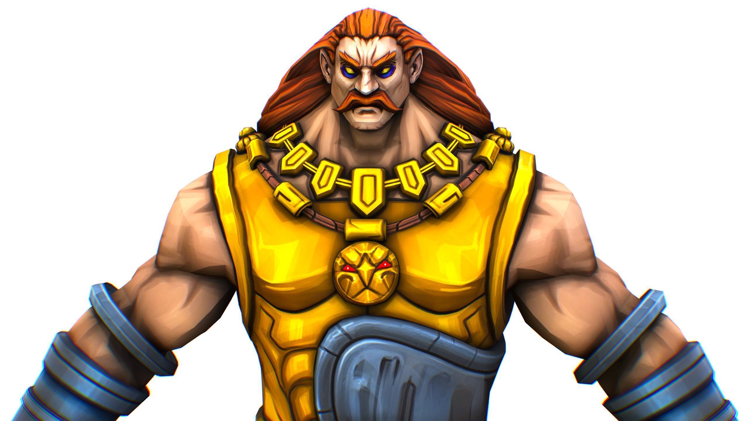 Man Male Indian God Personage Hero Boss Lowpoly Low-poly 3D model_12