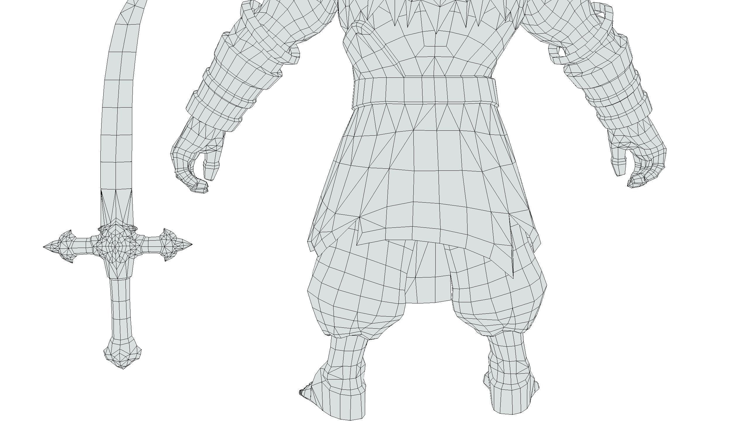 Man Male Indian God Personage Hero Boss Lowpoly Low-poly 3D model_26