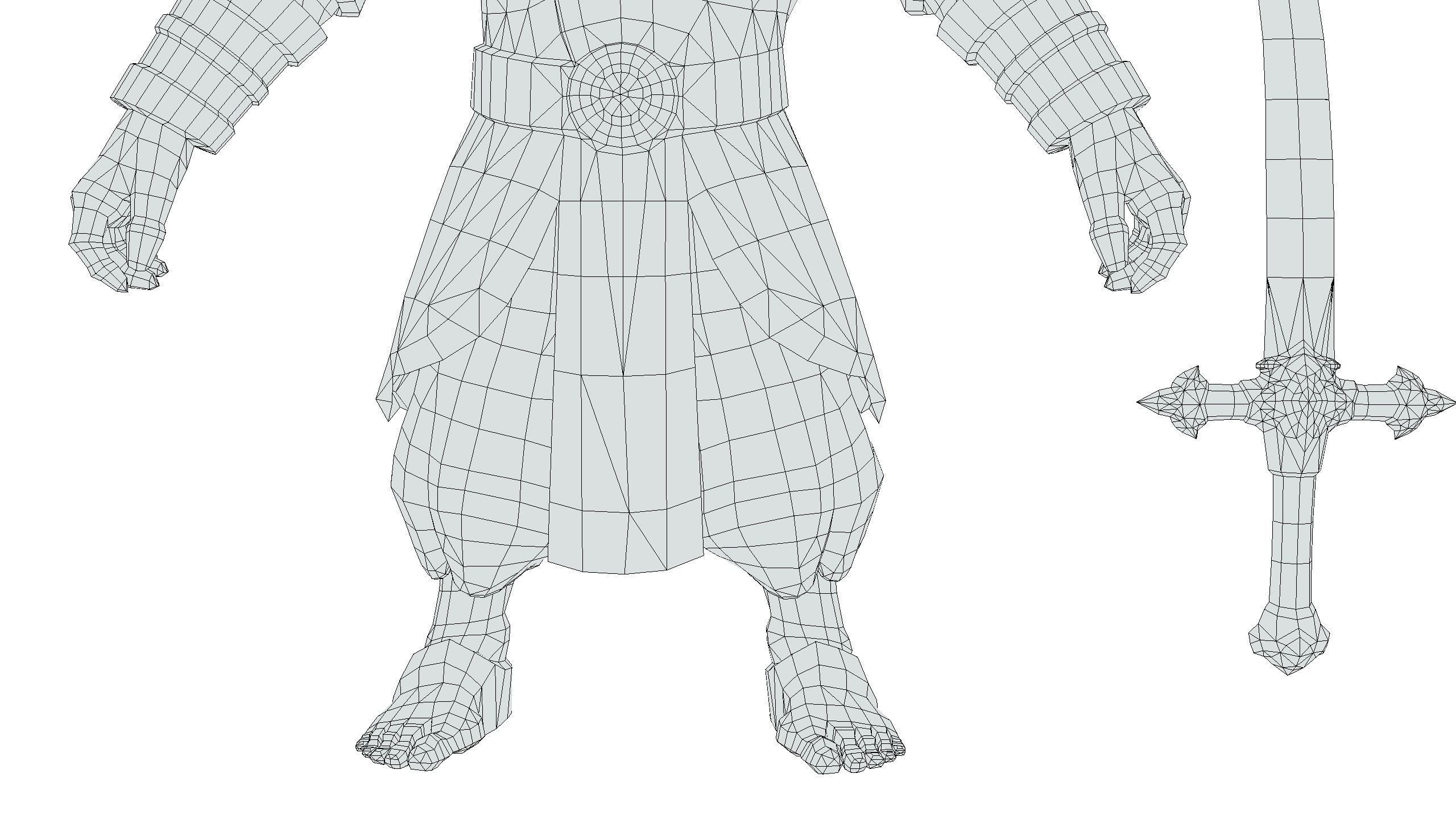 Man Male Indian God Personage Hero Boss Lowpoly Low-poly 3D model_24