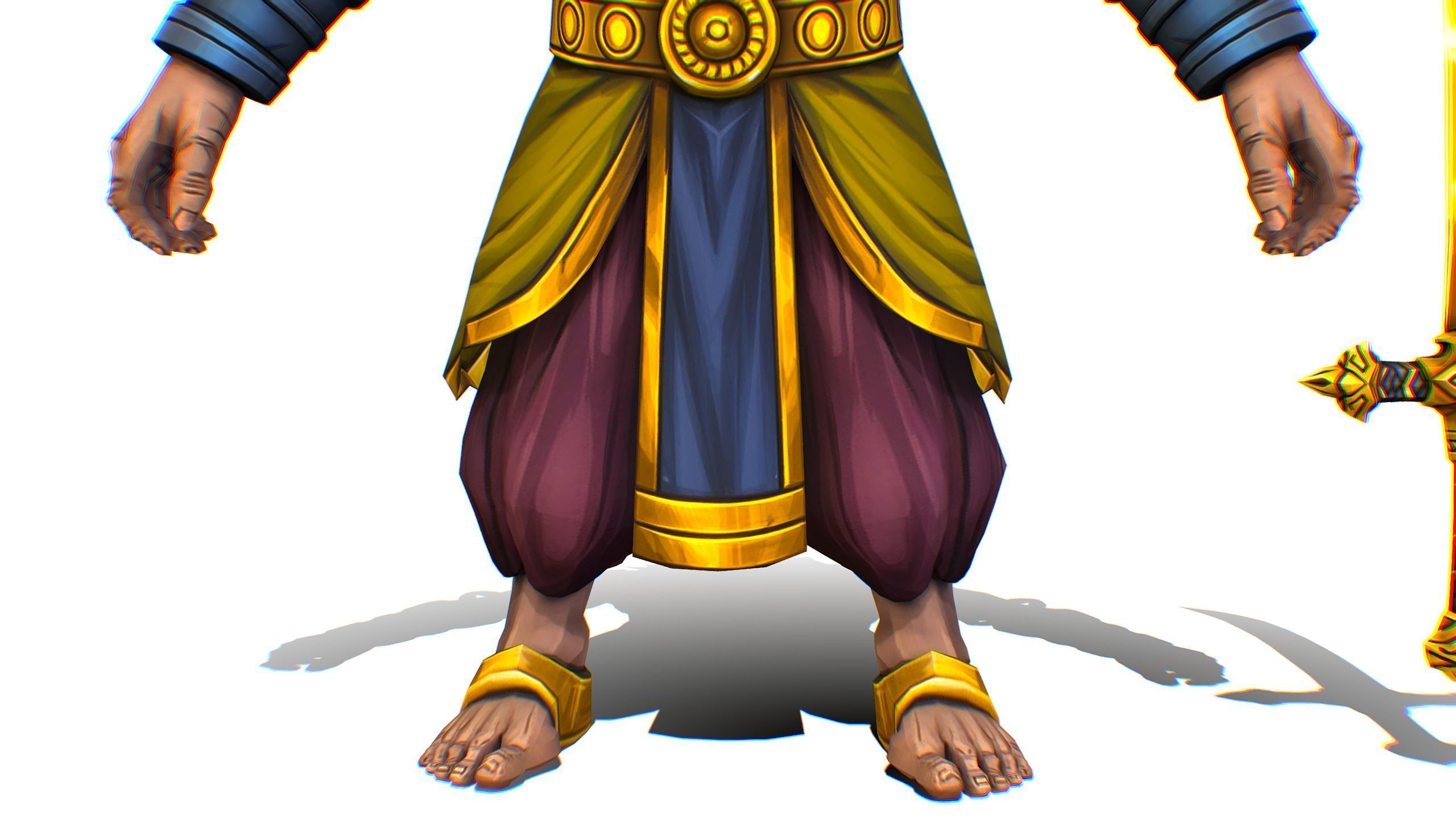 Man Male Indian God Personage Hero Boss Lowpoly Low-poly 3D model_15