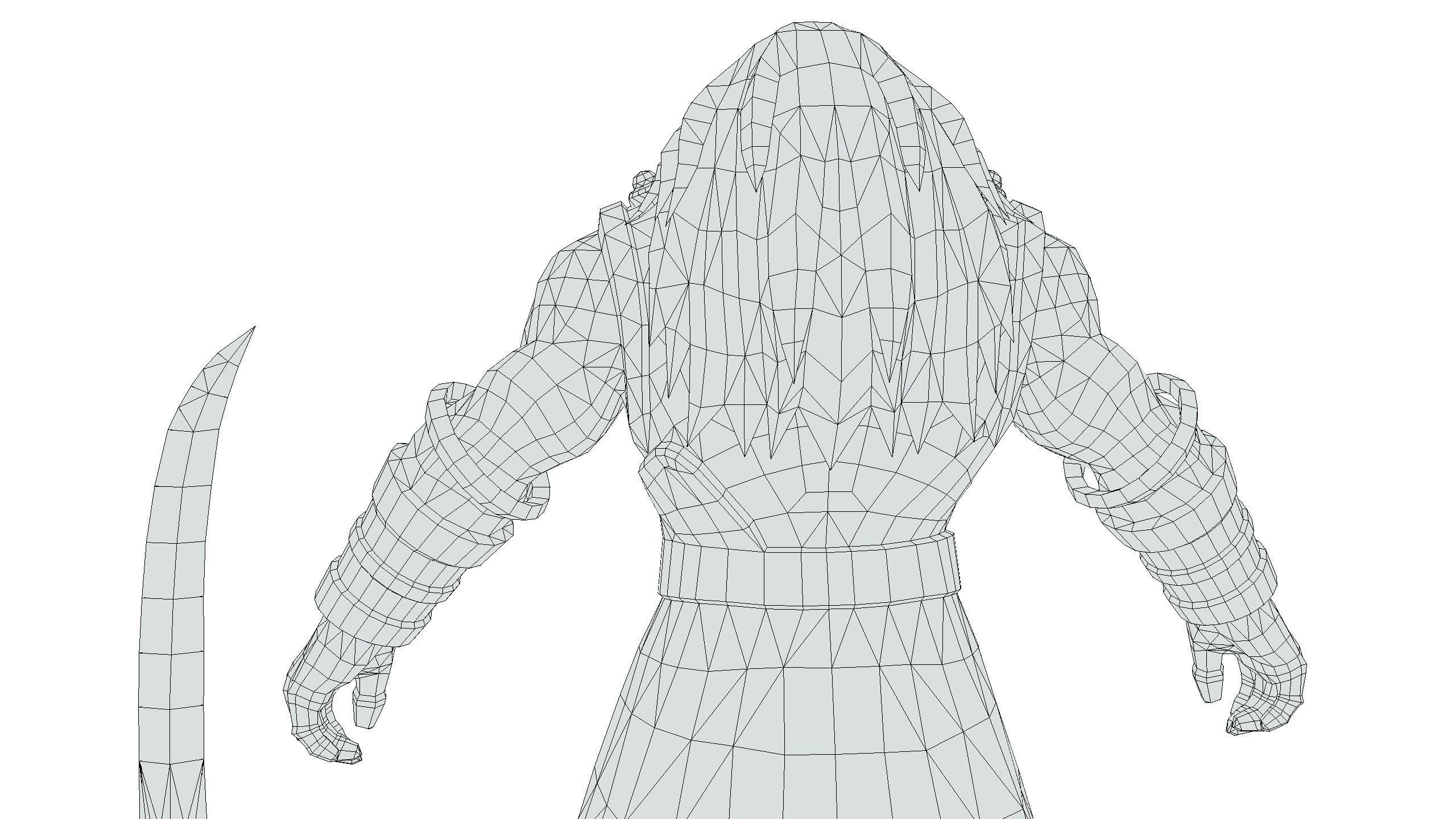 Man Male Indian God Personage Hero Boss Lowpoly Low-poly 3D model_25