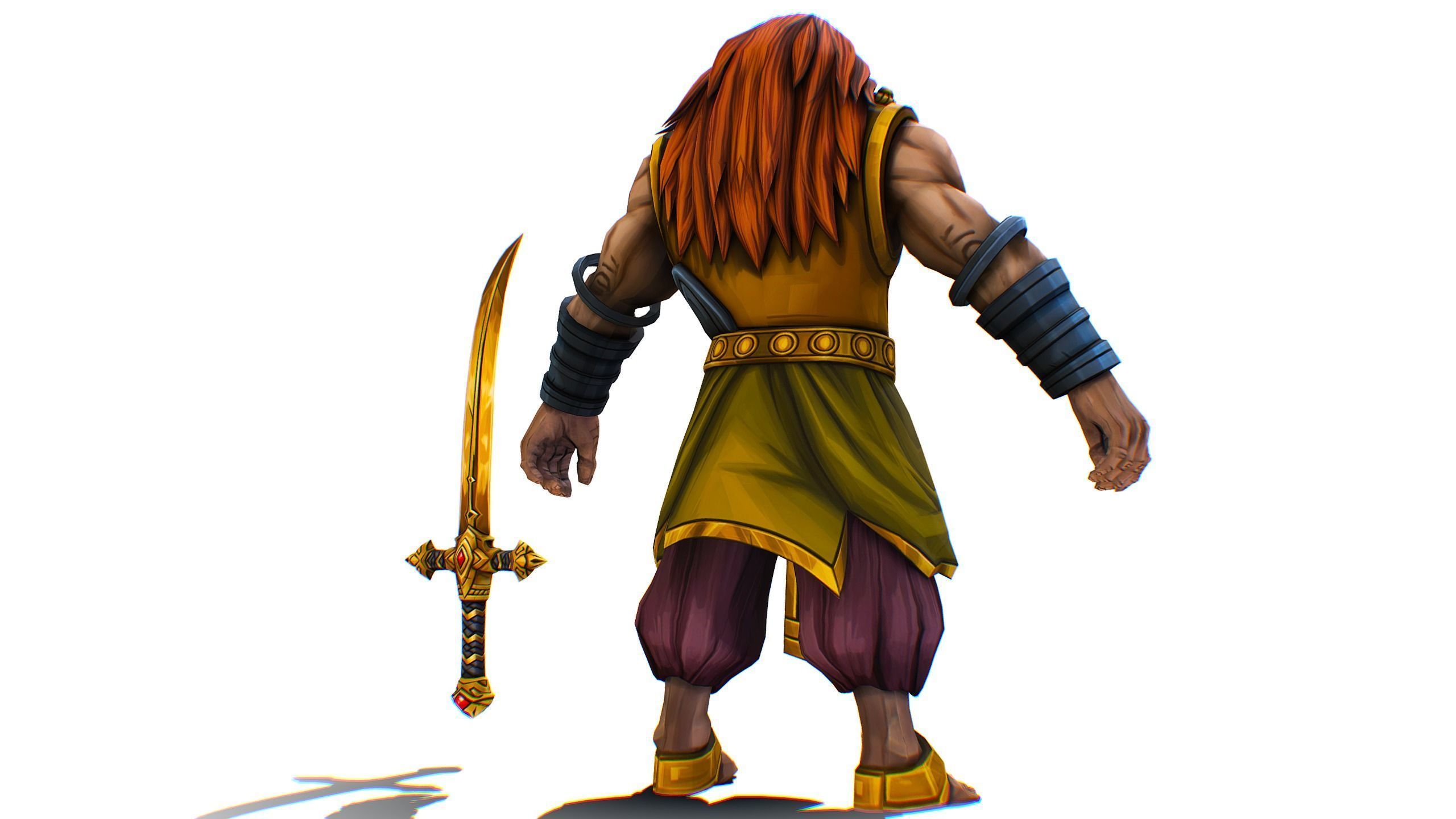 Man Male Indian God Personage Hero Boss Lowpoly Low-poly 3D model_5