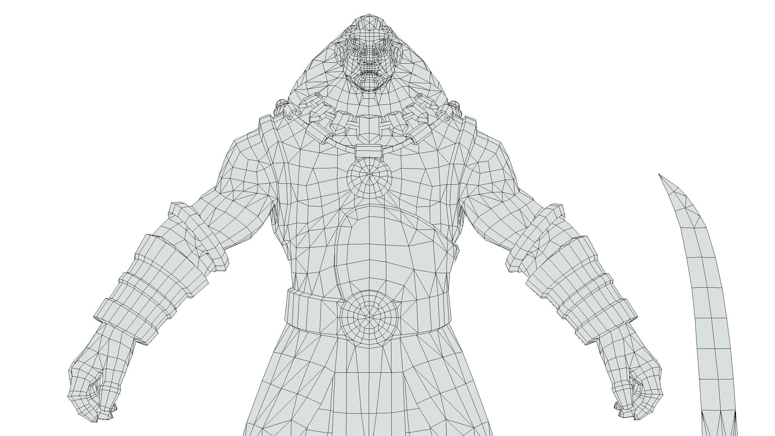 Man Male Indian God Personage Hero Boss Lowpoly Low-poly 3D model_22