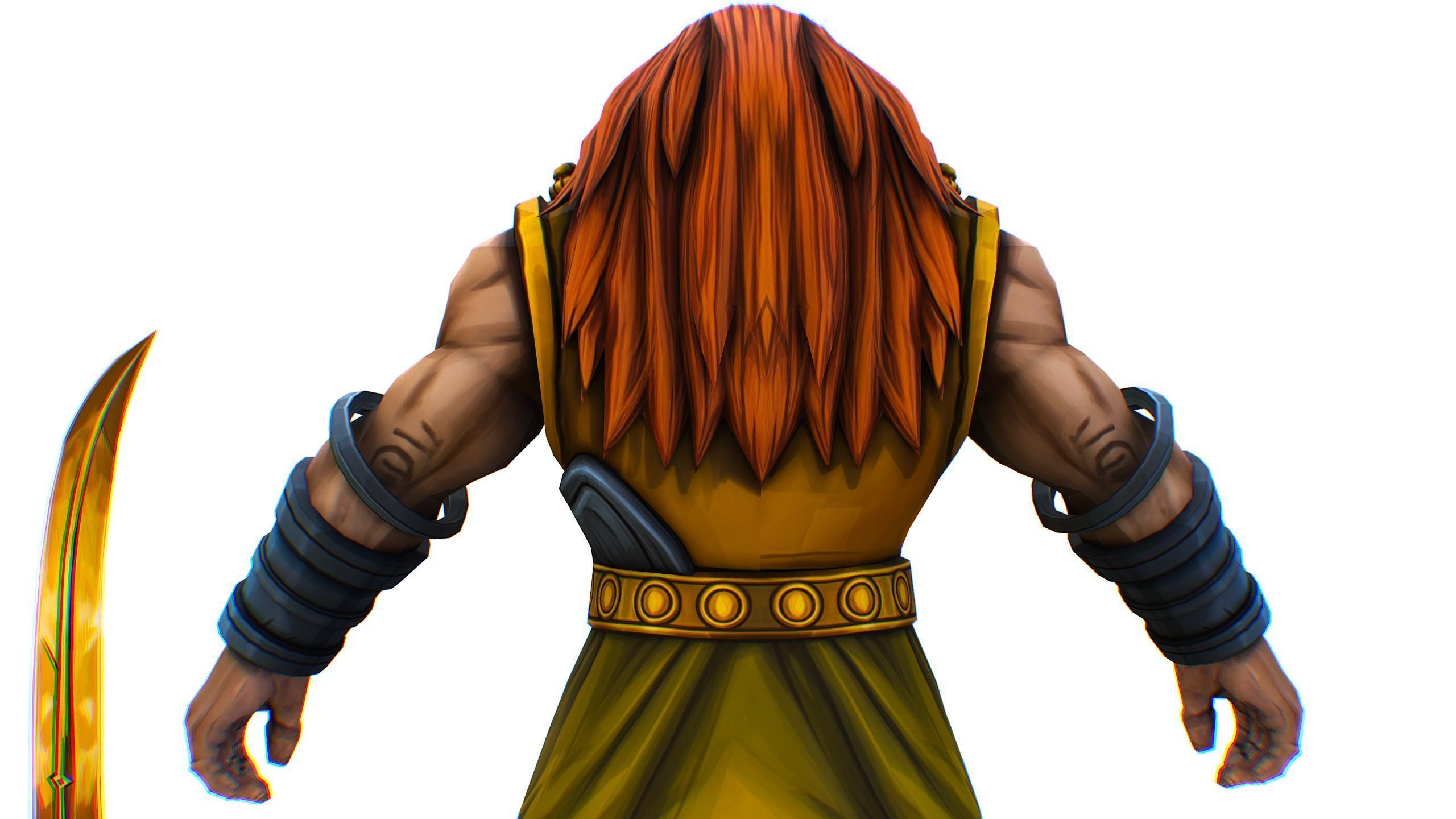 Man Male Indian God Personage Hero Boss Lowpoly Low-poly 3D model_16