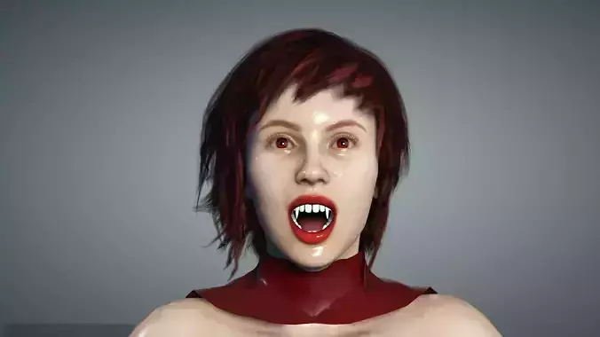 Female Vampire  Low-poly 3D model