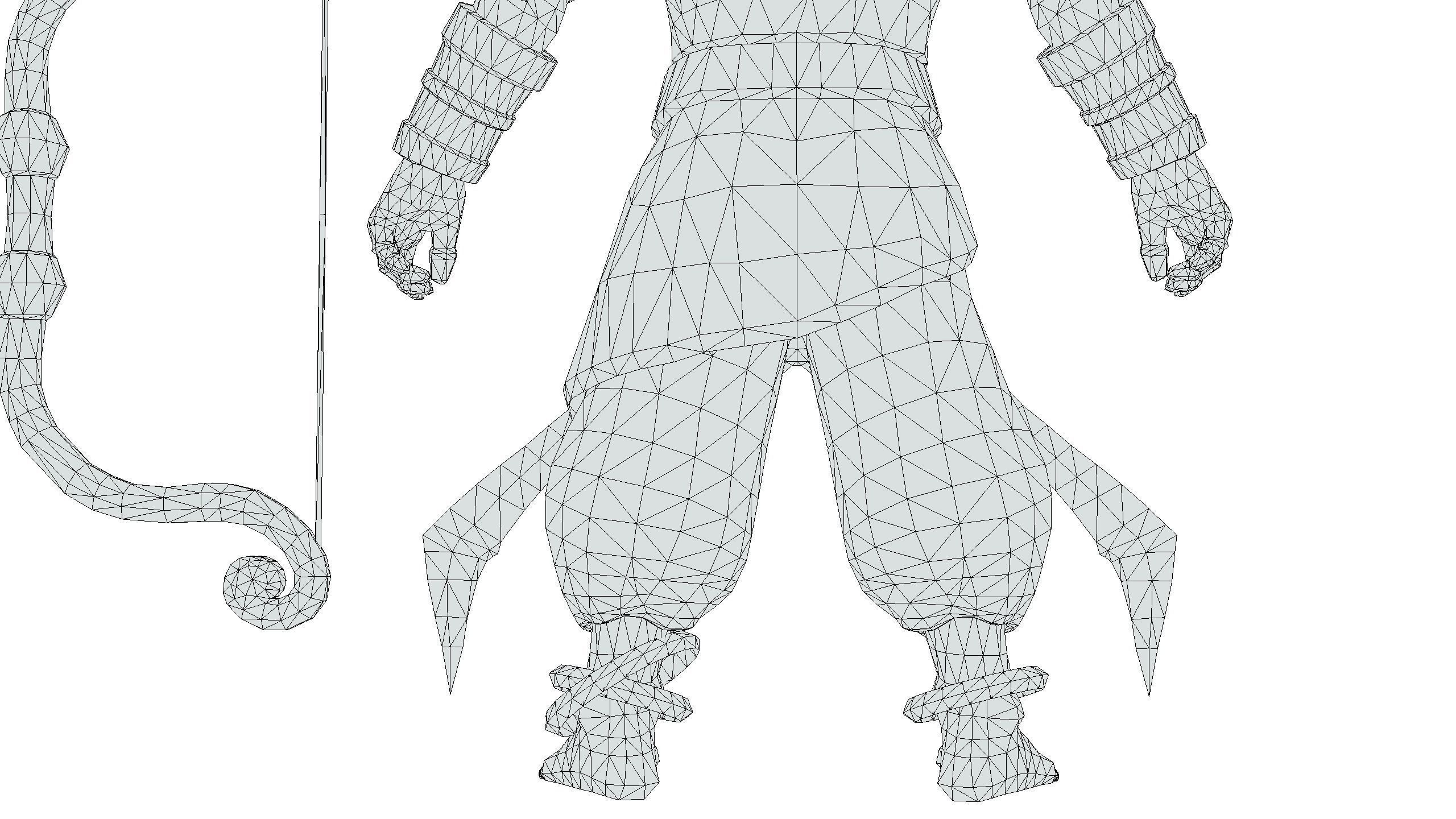 Man Archer Male Indian God Hindu Hero Boss Lowpoly Low-poly 3D model_22