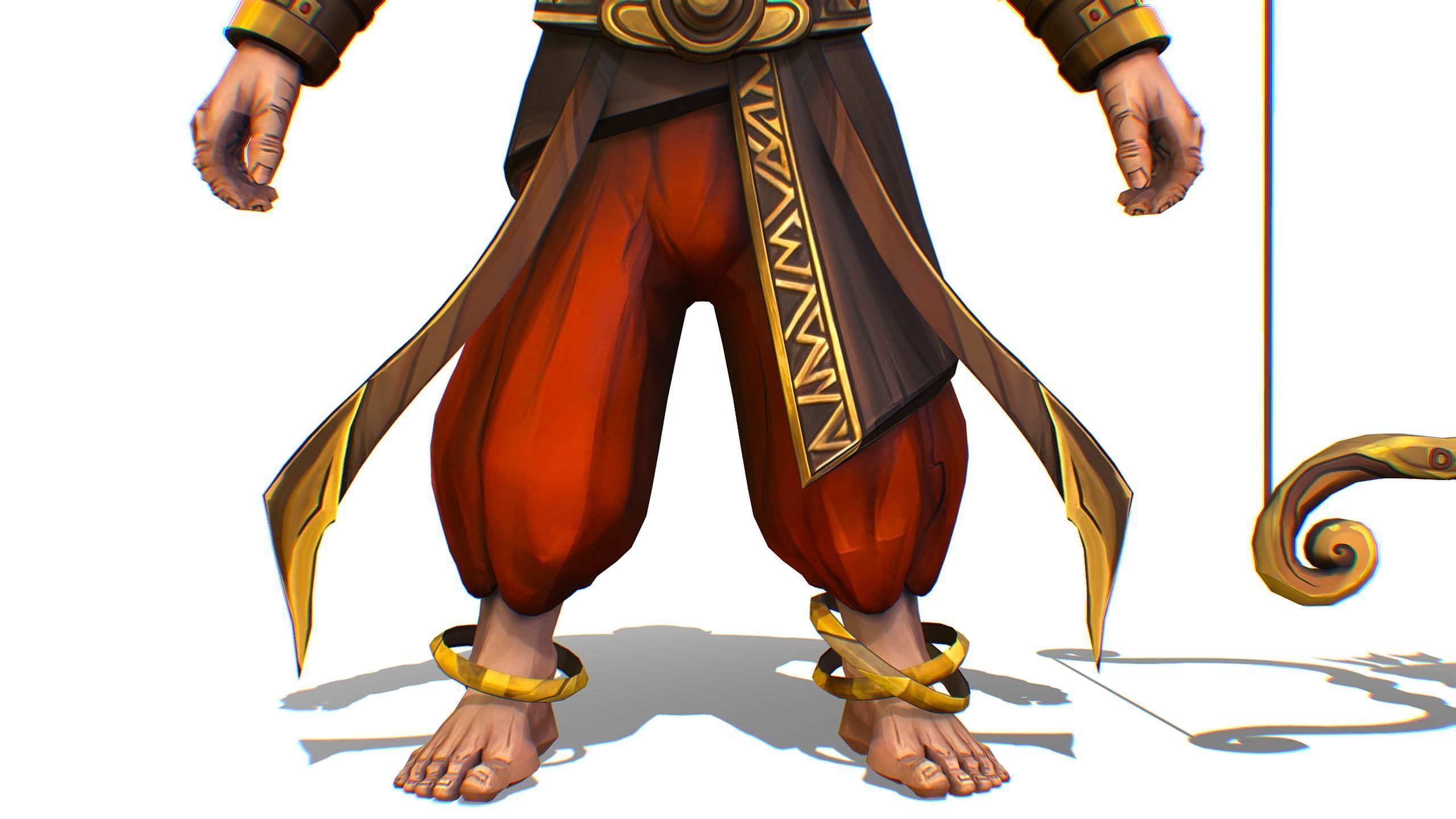 Man Archer Male Indian God Hindu Hero Boss Lowpoly Low-poly 3D model_15