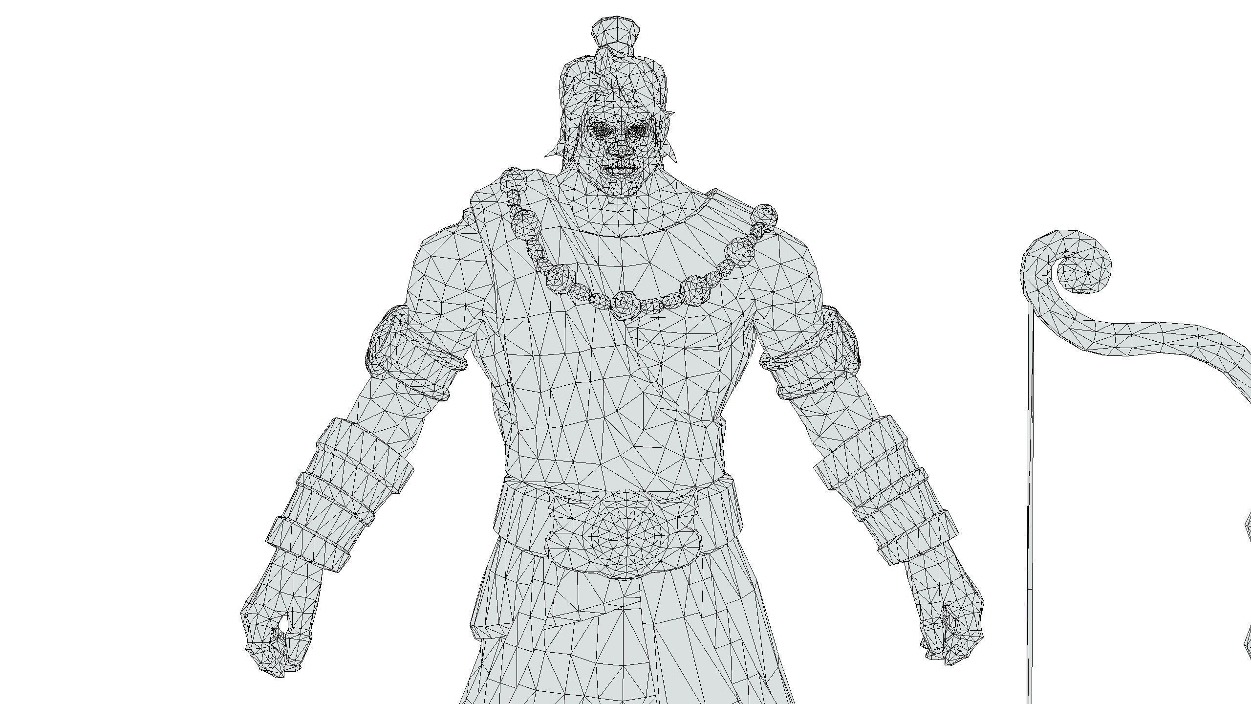 Man Archer Male Indian God Hindu Hero Boss Lowpoly Low-poly 3D model_19