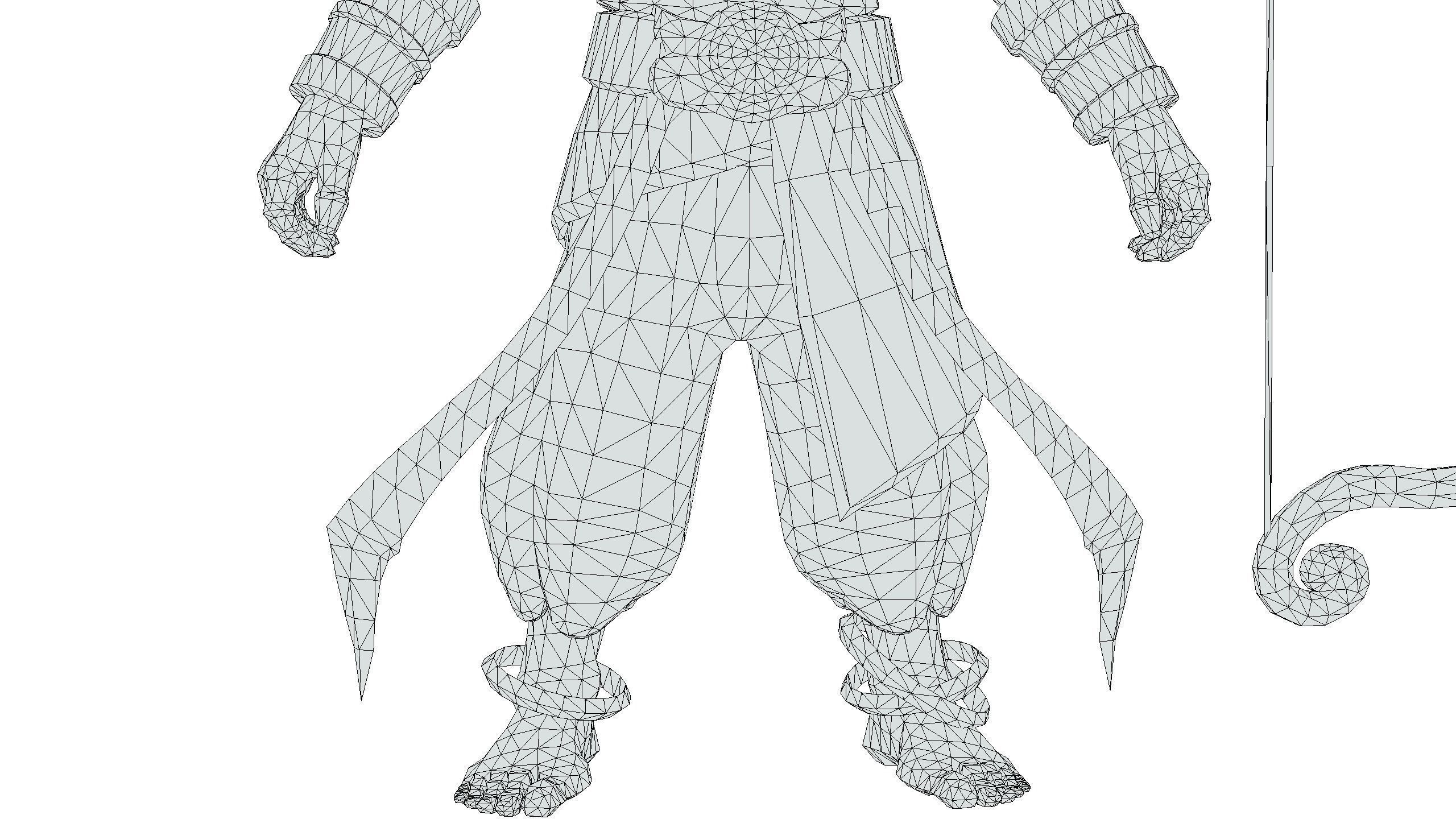 Man Archer Male Indian God Hindu Hero Boss Lowpoly Low-poly 3D model_20