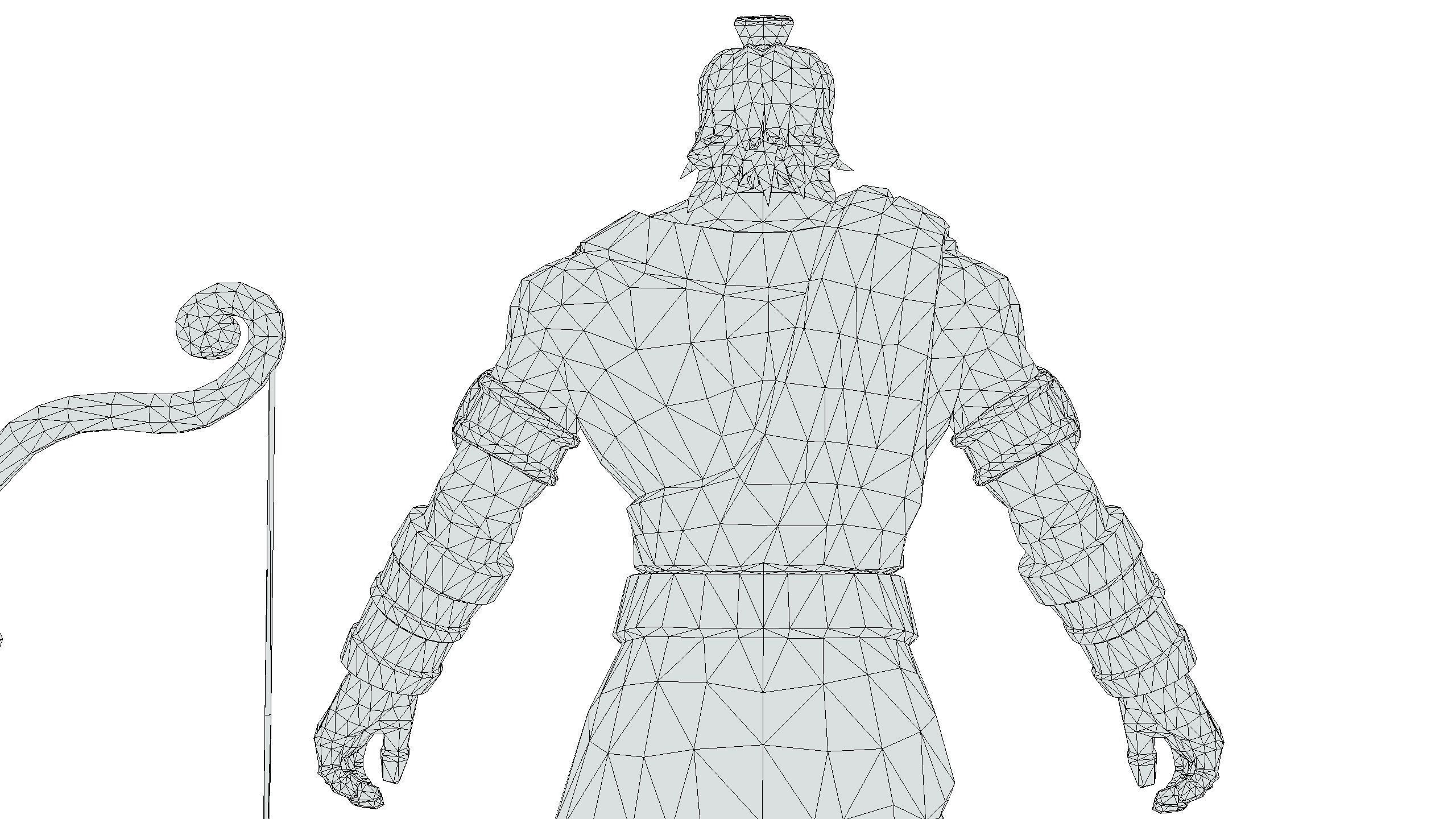 Man Archer Male Indian God Hindu Hero Boss Lowpoly Low-poly 3D model_23