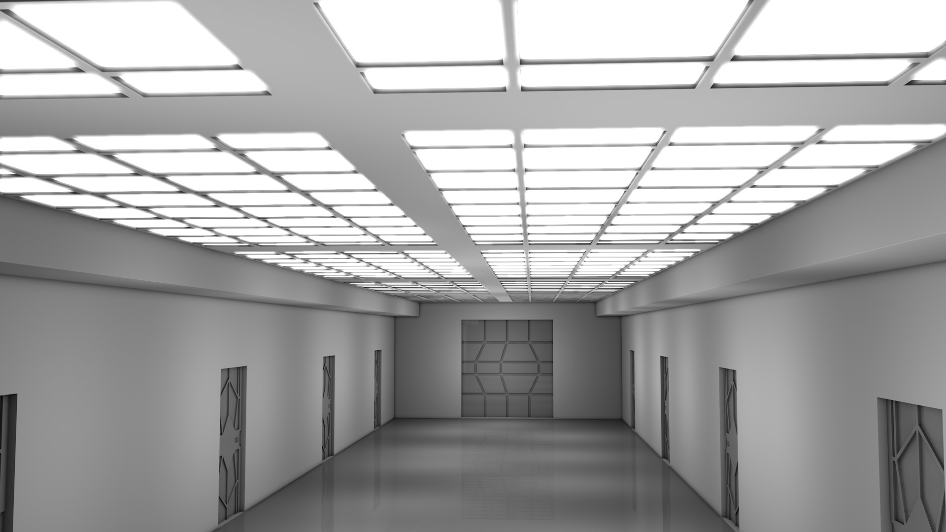 Sci Fi Corridor Interior 3D model_4