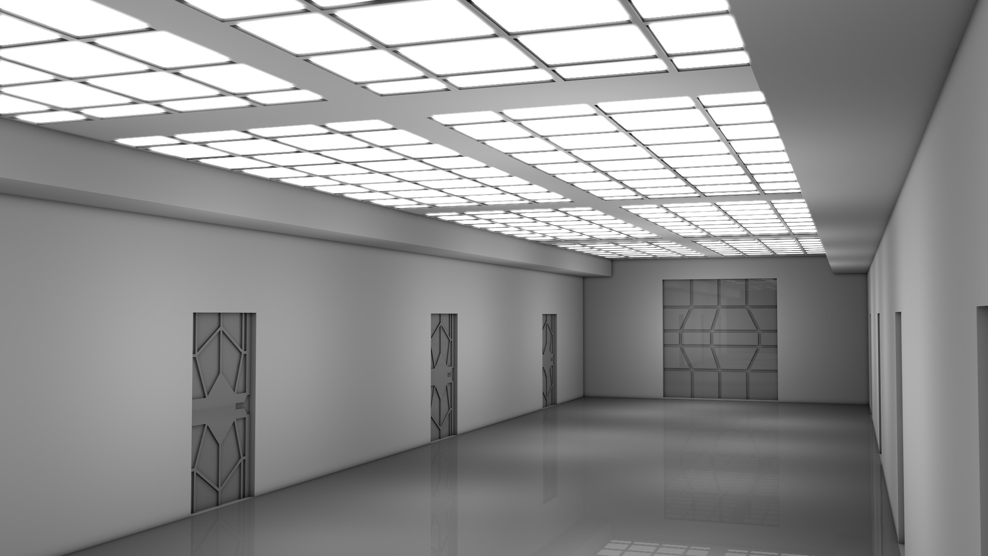 Sci Fi Corridor Interior 3D model_6