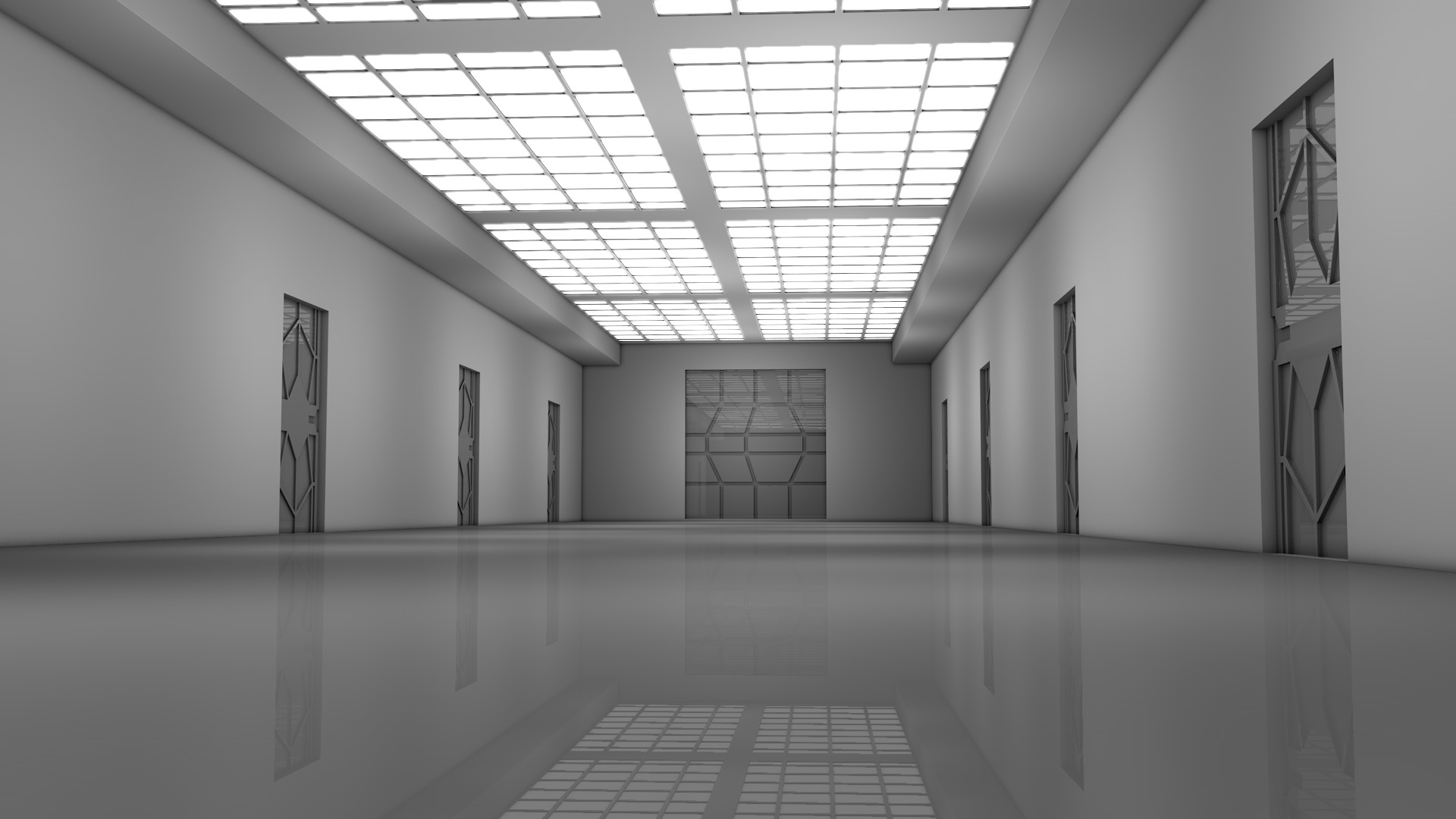 Sci Fi Corridor Interior 3D model_3