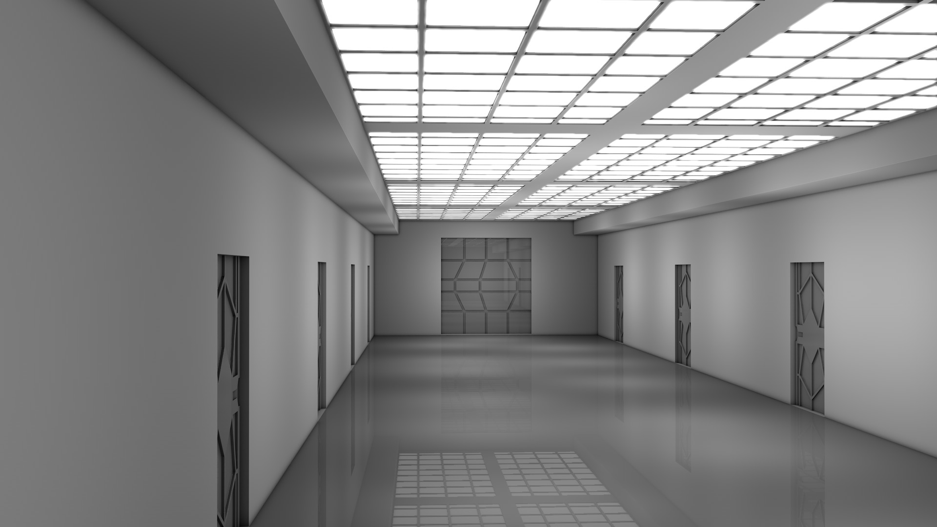 Sci Fi Corridor Interior 3D model_2