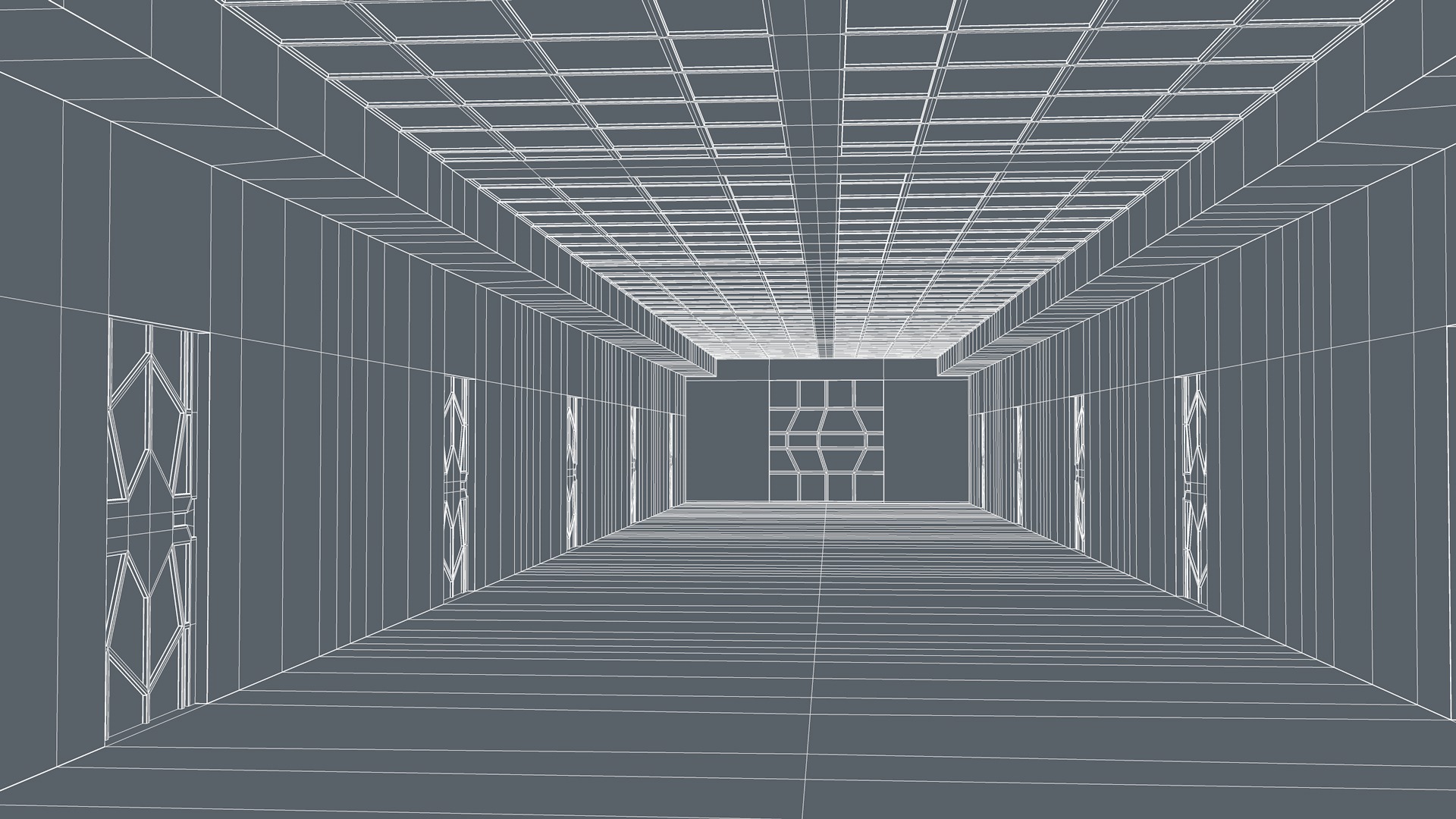 Sci Fi Corridor Interior 3D model_9