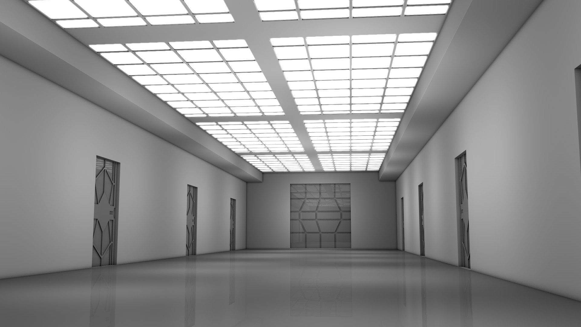 Sci Fi Corridor Interior 3D model_5