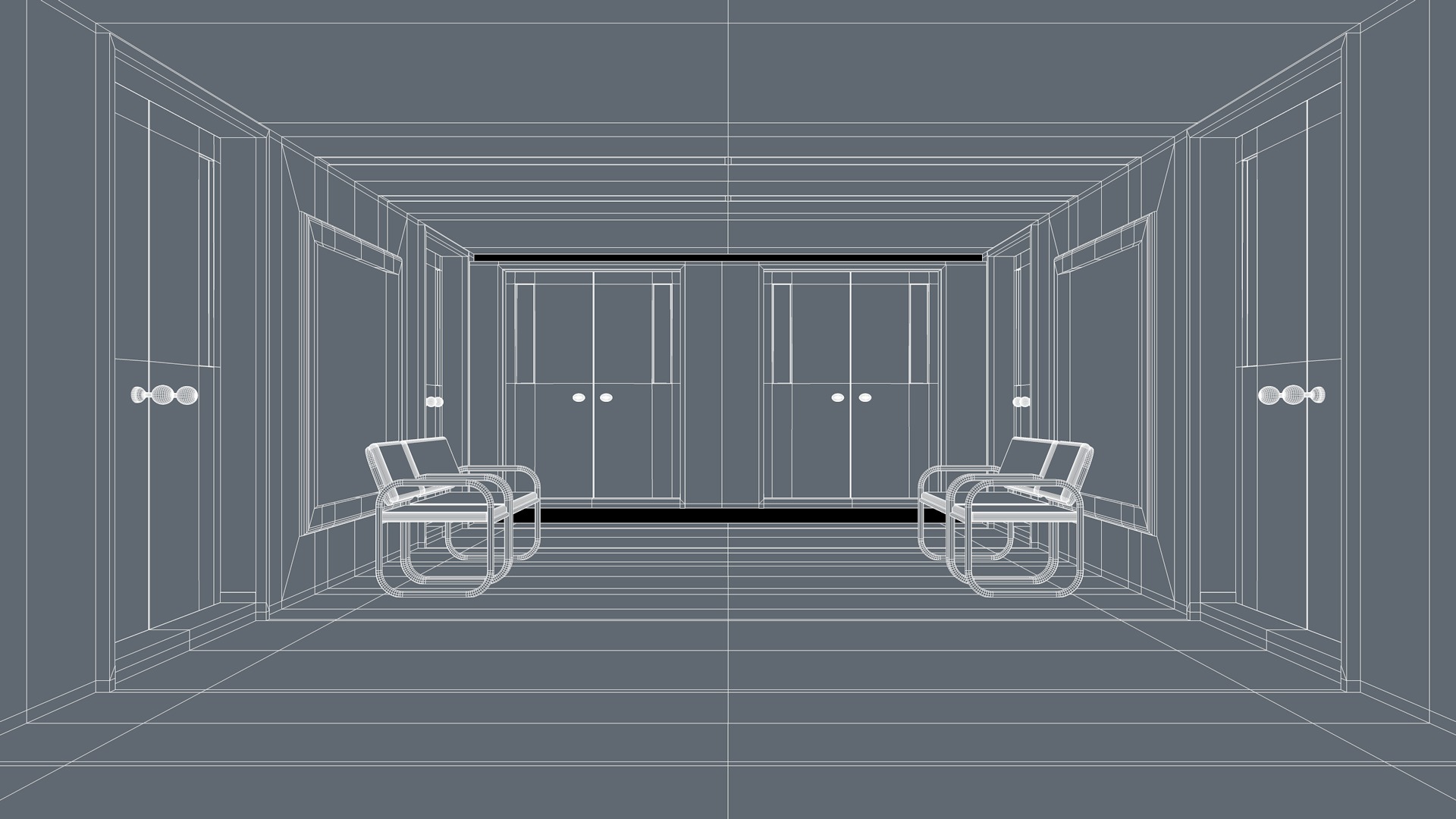 Hospital Hallway Corridor 3D model_9