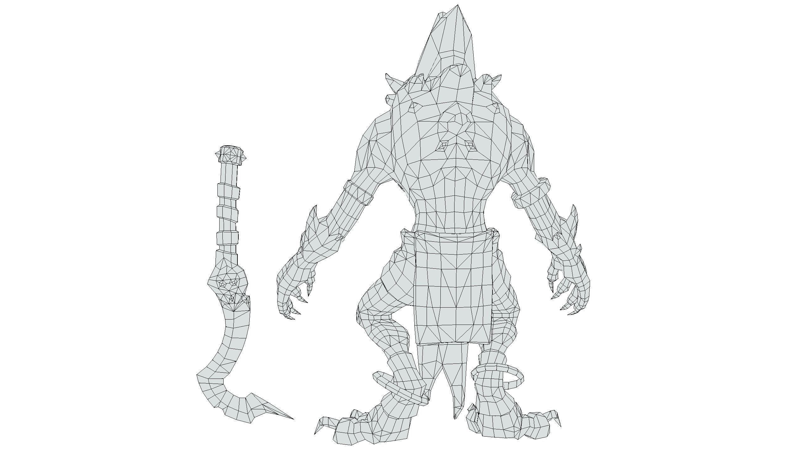 Gnome Gremlin Troll Monster Skull Golden Mask Lowpoly Low-poly 3D model_21