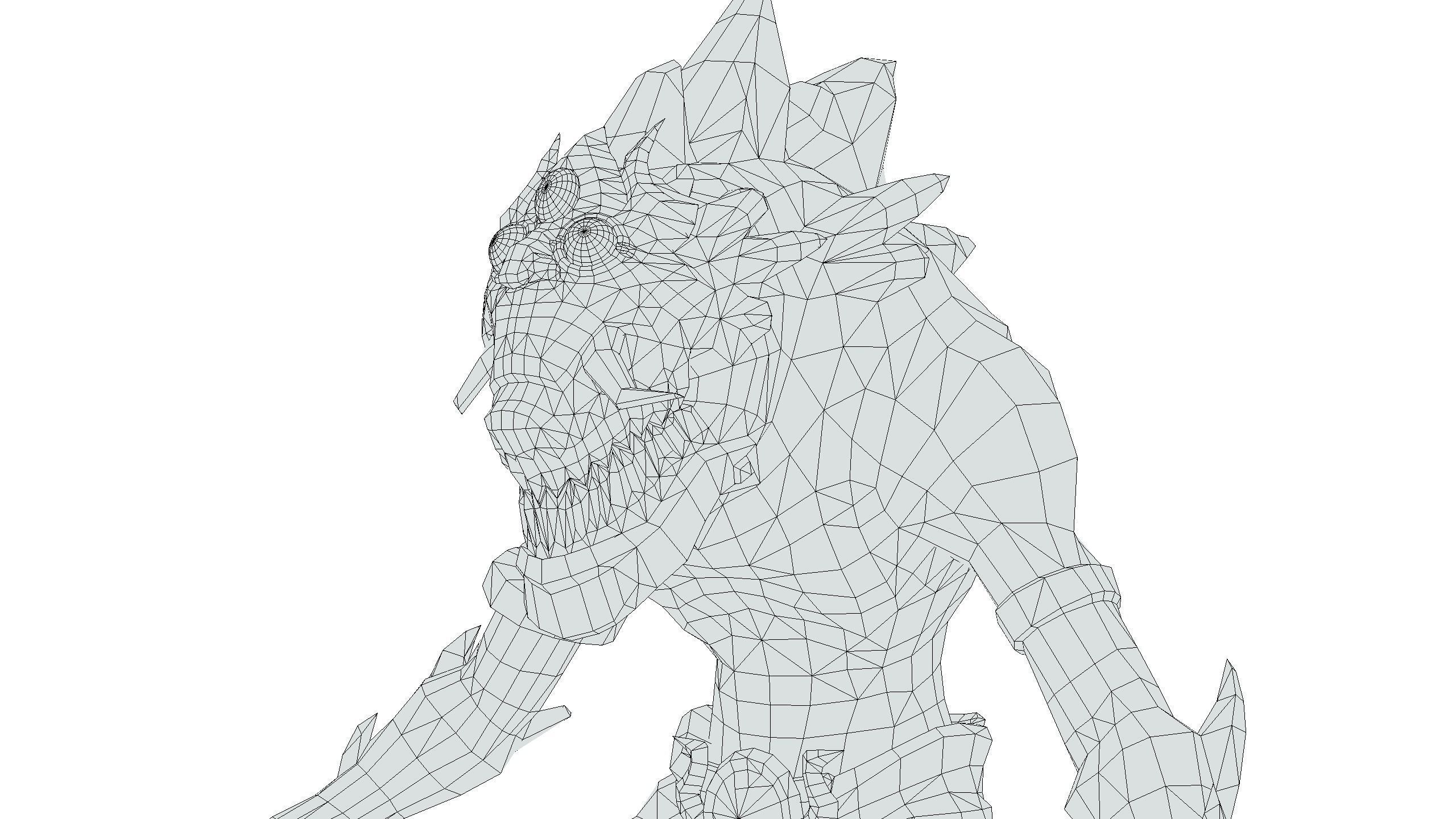 Gnome Gremlin Troll Monster Skull Golden Mask Lowpoly Low-poly 3D model_22