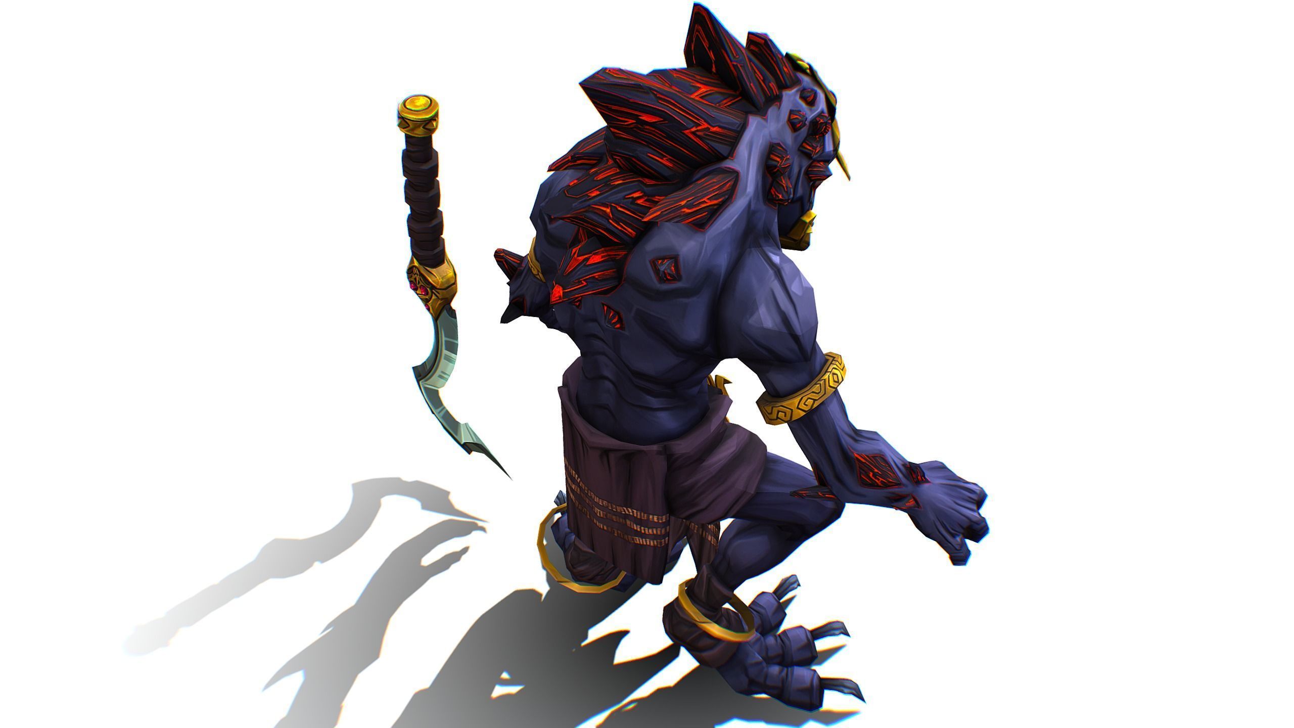 Gnome Gremlin Troll Monster Skull Golden Mask Lowpoly Low-poly 3D model_13