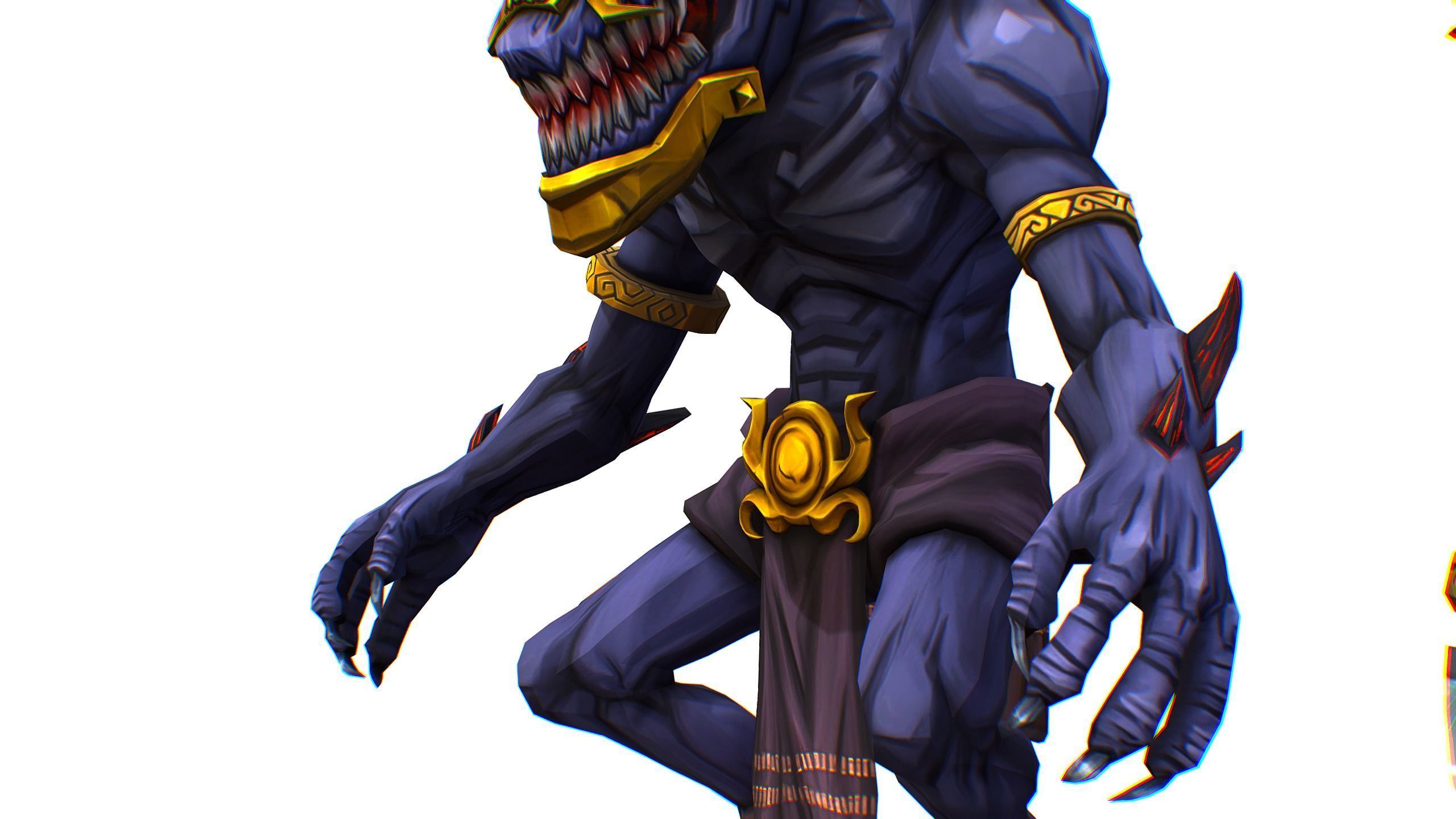 Gnome Gremlin Troll Monster Skull Golden Mask Lowpoly Low-poly 3D model_16