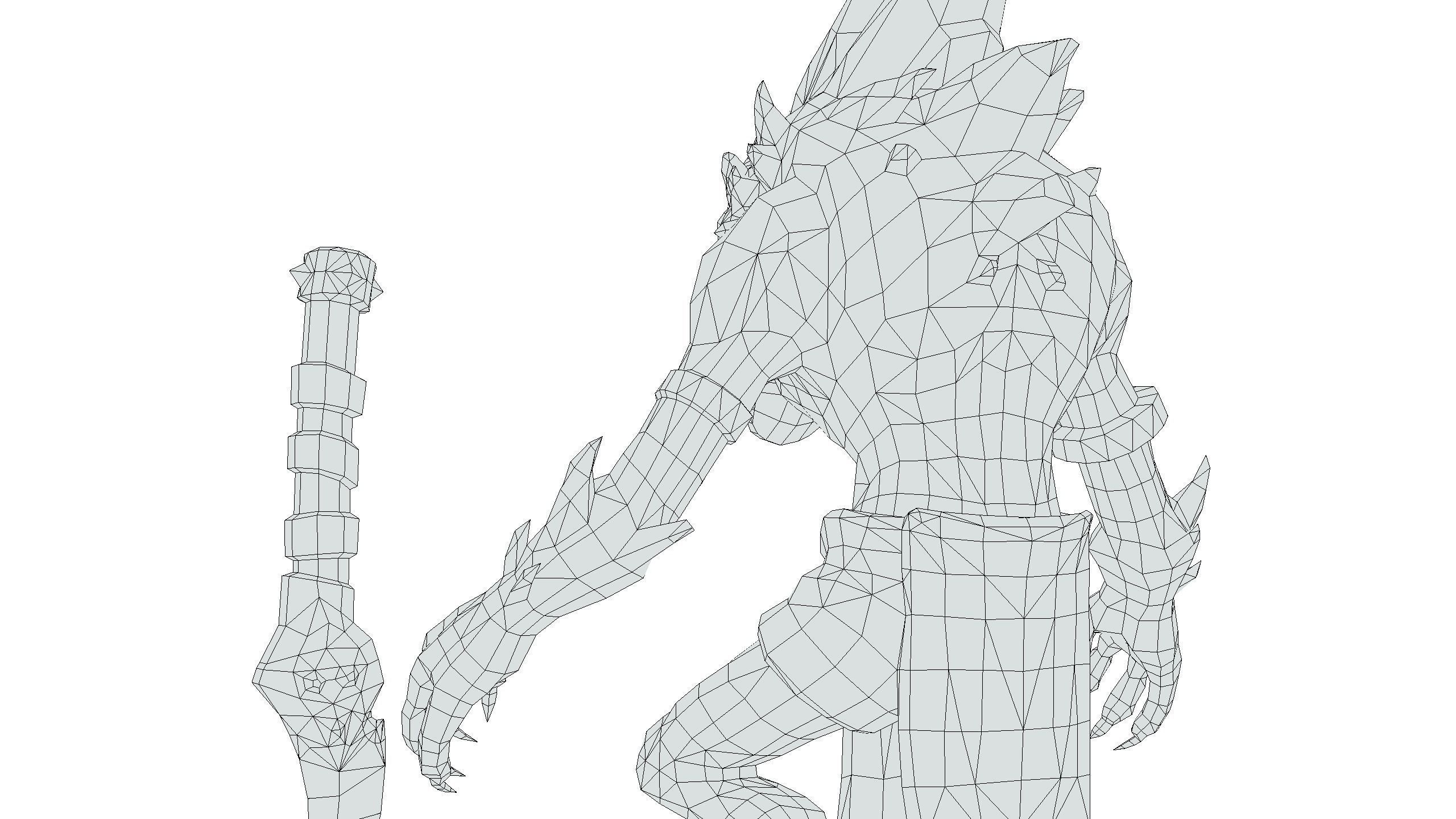 Gnome Gremlin Troll Monster Skull Golden Mask Lowpoly Low-poly 3D model_25