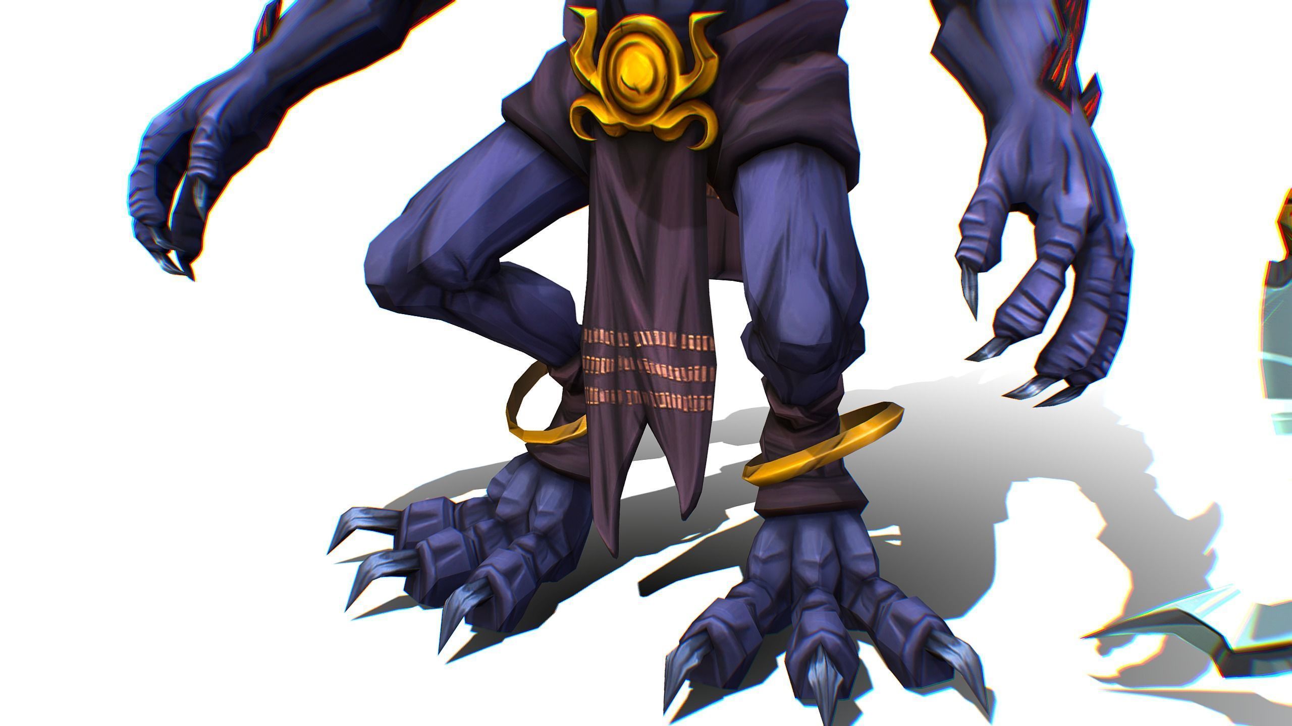 Gnome Gremlin Troll Monster Skull Golden Mask Lowpoly Low-poly 3D model_17