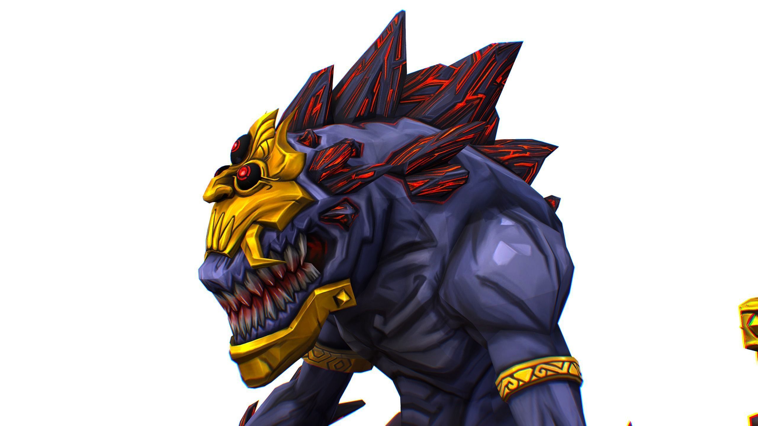 Gnome Gremlin Troll Monster Skull Golden Mask Lowpoly Low-poly 3D model_15