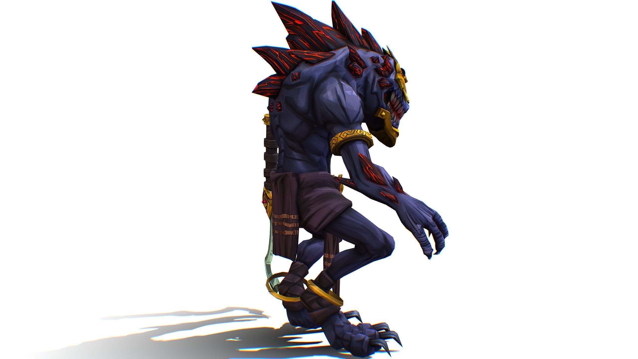 Gnome Gremlin Troll Monster Skull Golden Mask Lowpoly Low-poly 3D model_6