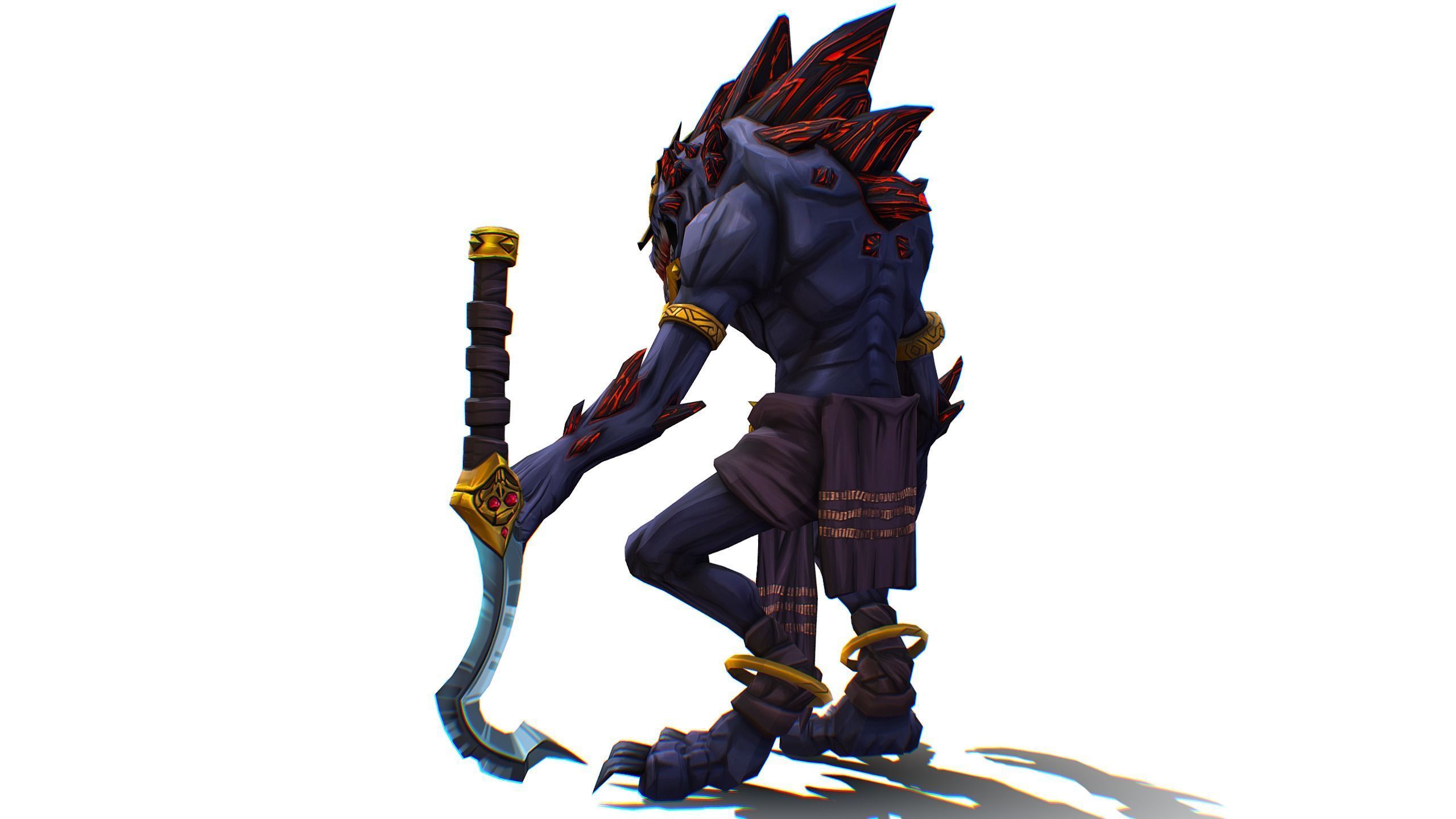 Gnome Gremlin Troll Monster Skull Golden Mask Lowpoly Low-poly 3D model_3