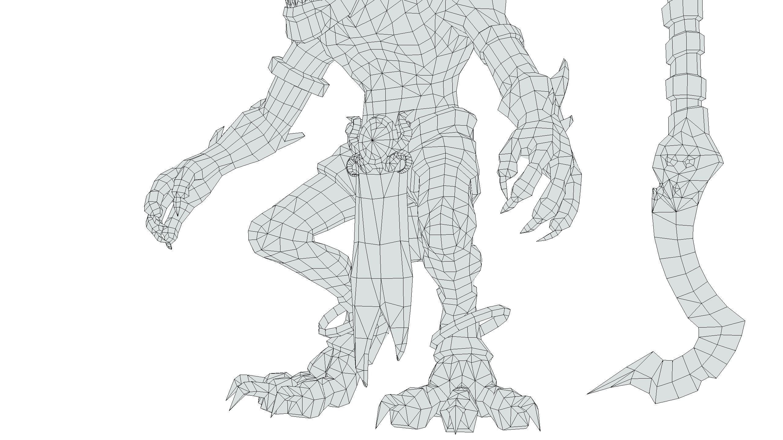 Gnome Gremlin Troll Monster Skull Golden Mask Lowpoly Low-poly 3D model_24