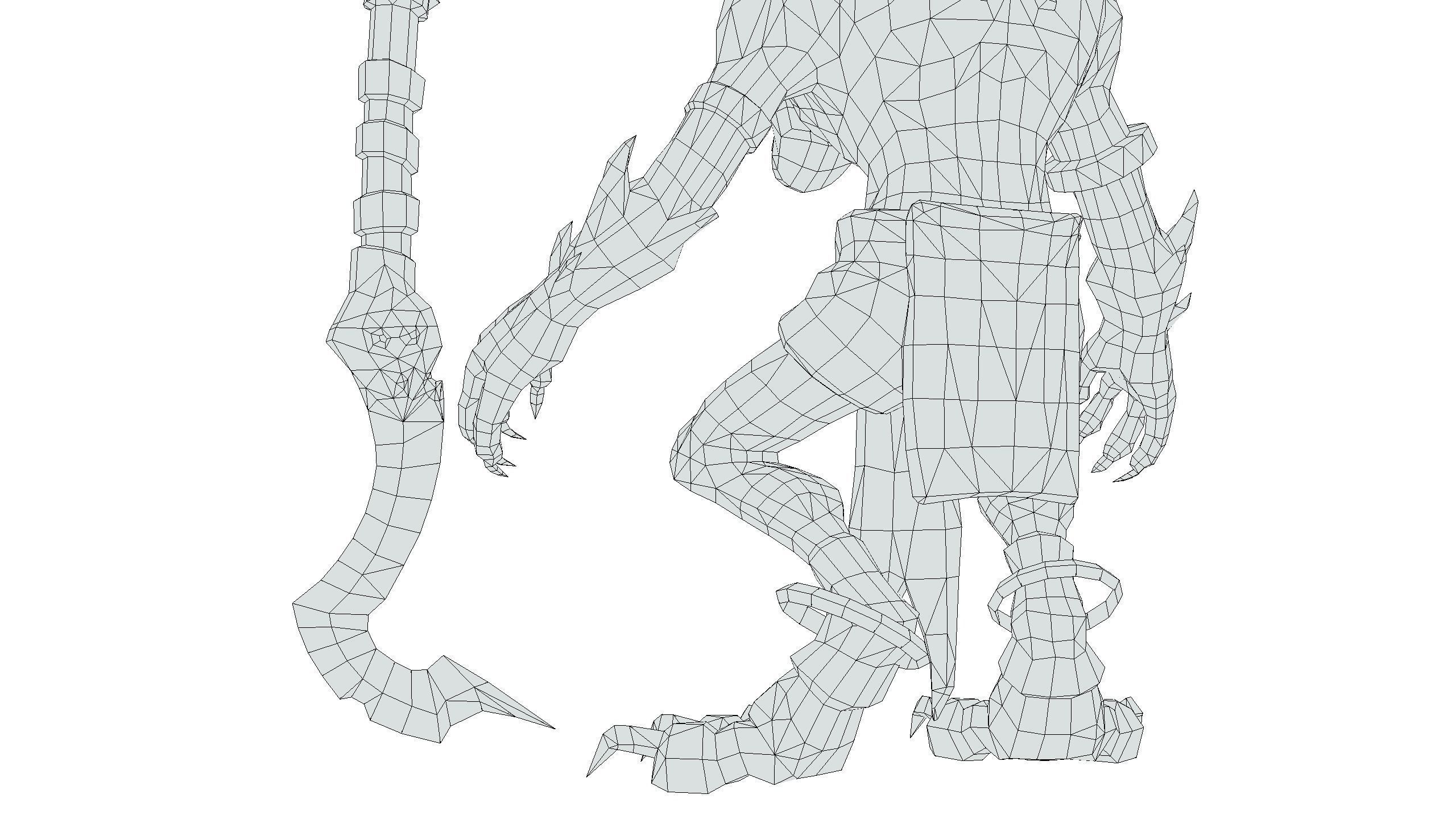 Gnome Gremlin Troll Monster Skull Golden Mask Lowpoly Low-poly 3D model_26