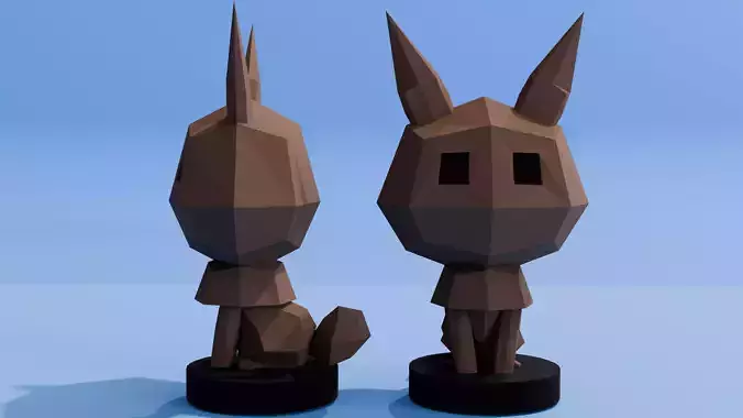 Low-poly fox Low-poly 3D model