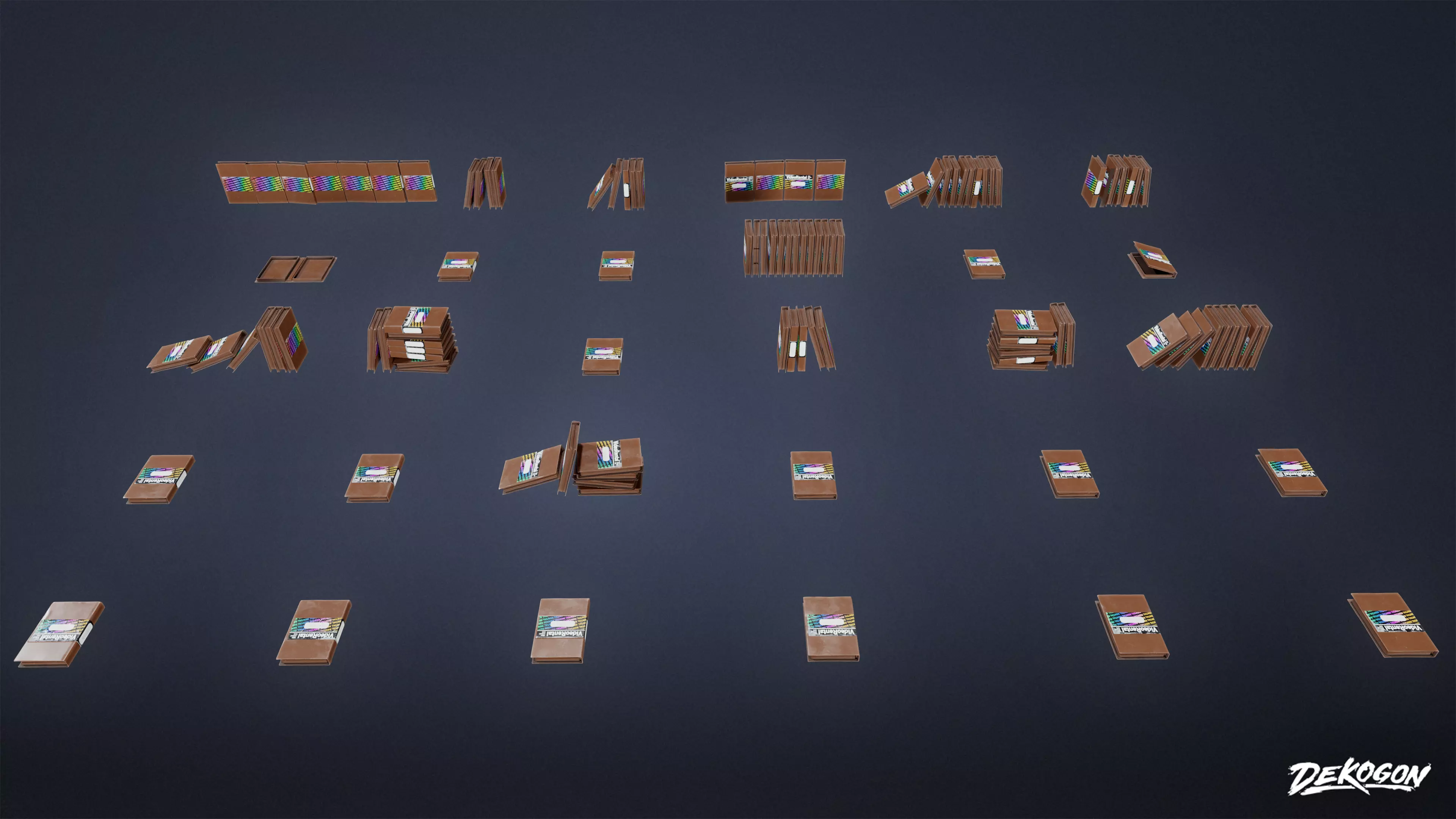 JOBSITE - VHS Tape Set 01 - LOW POLY AND NANITE Low-poly 3D model