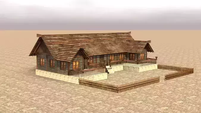 Medieval Game Asset Low Poly House 3D Low-poly 3D model