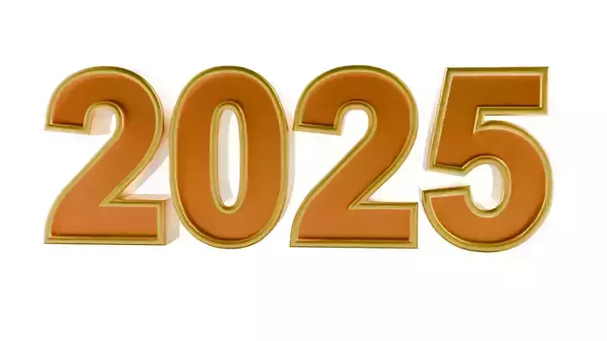 3D Year 2025 Numbers Design