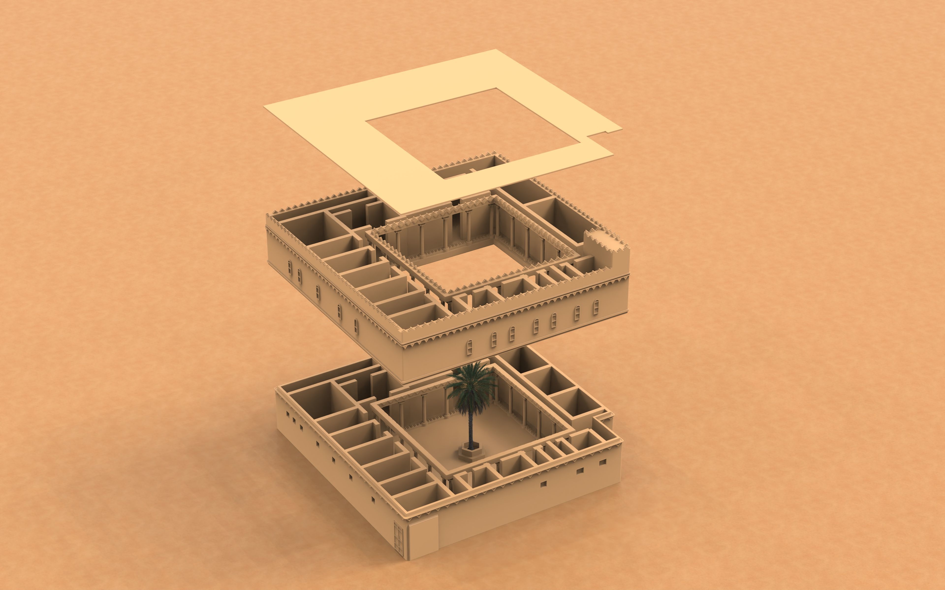 3D Design of Qasr Al-Murabba Sudia Arbia KSA 3D model_6