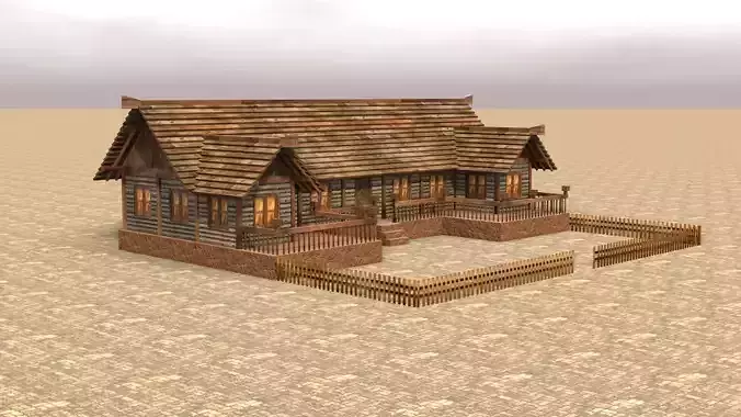 Low Poly Medieval Building for Games Low-poly 3D model