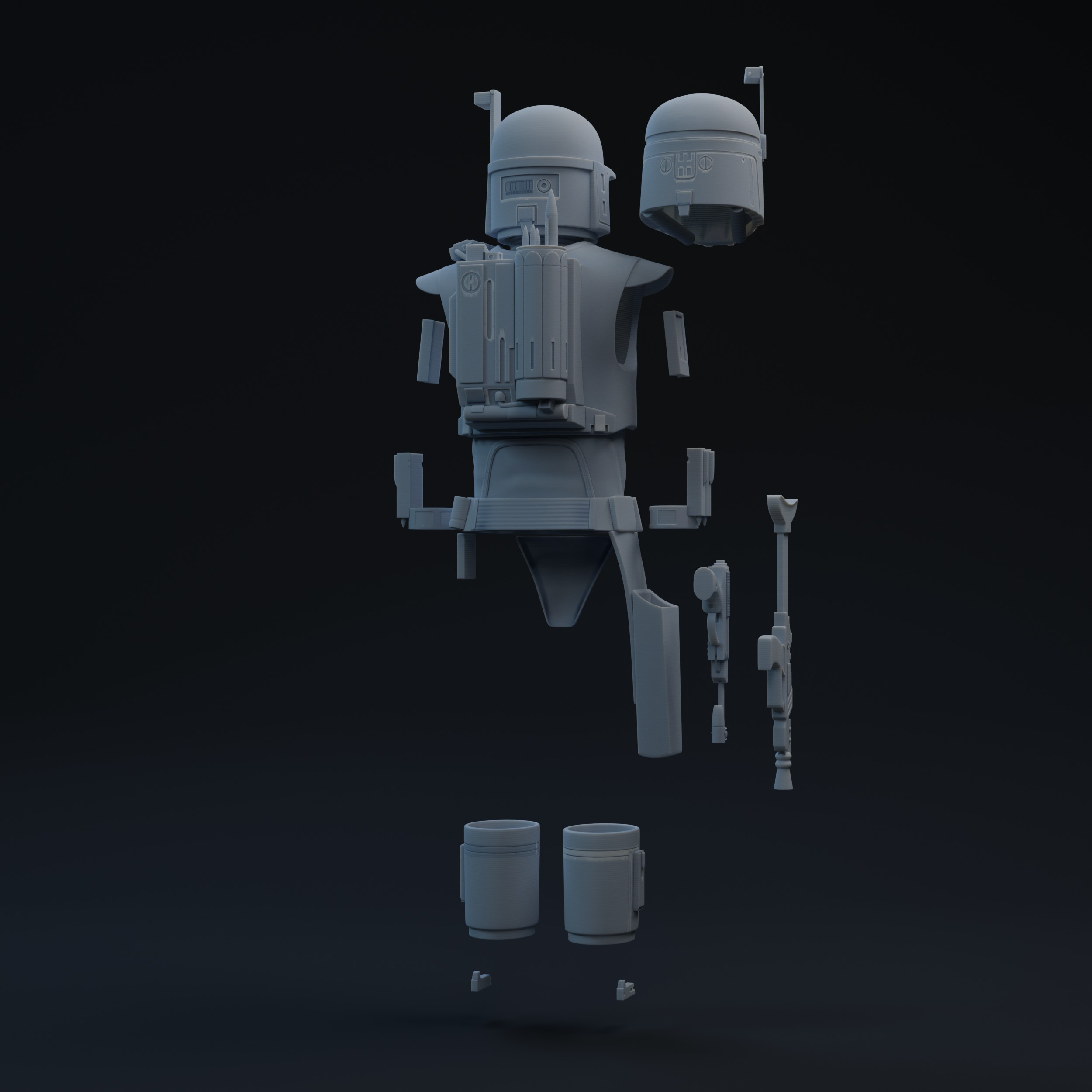 Concept Boba One-Twelfth Scale Printable Kit 3D print model_2