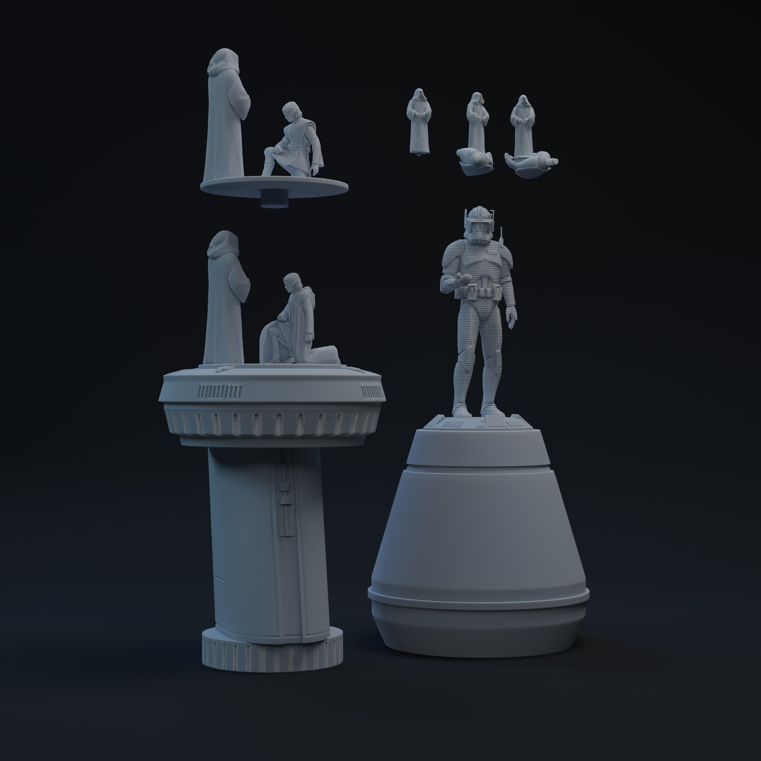 Palpatine Table Holos One-Twelfth Scale Printable Kit 3D print model_1