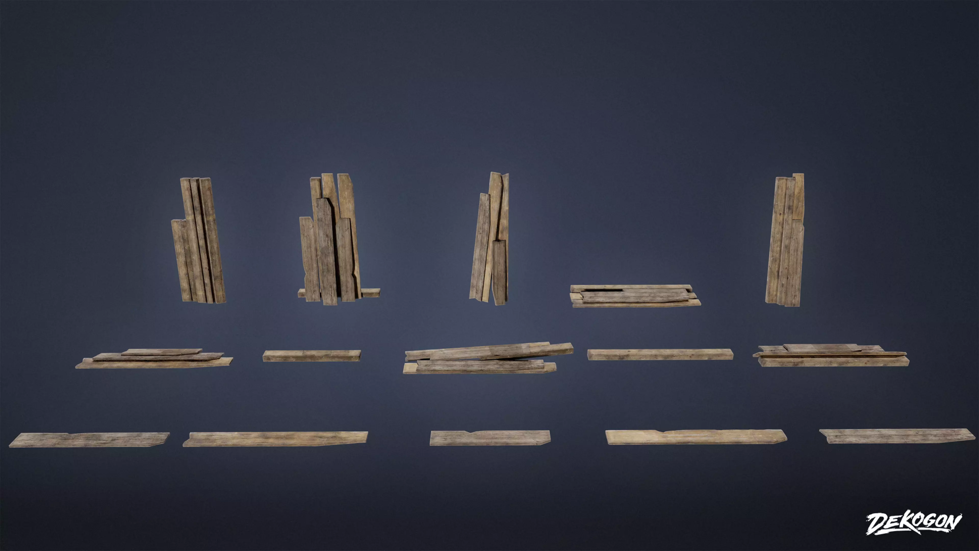 JOBSITE - Wood Planks 01 - LOW POLY AND NANITE Low-poly 3D model