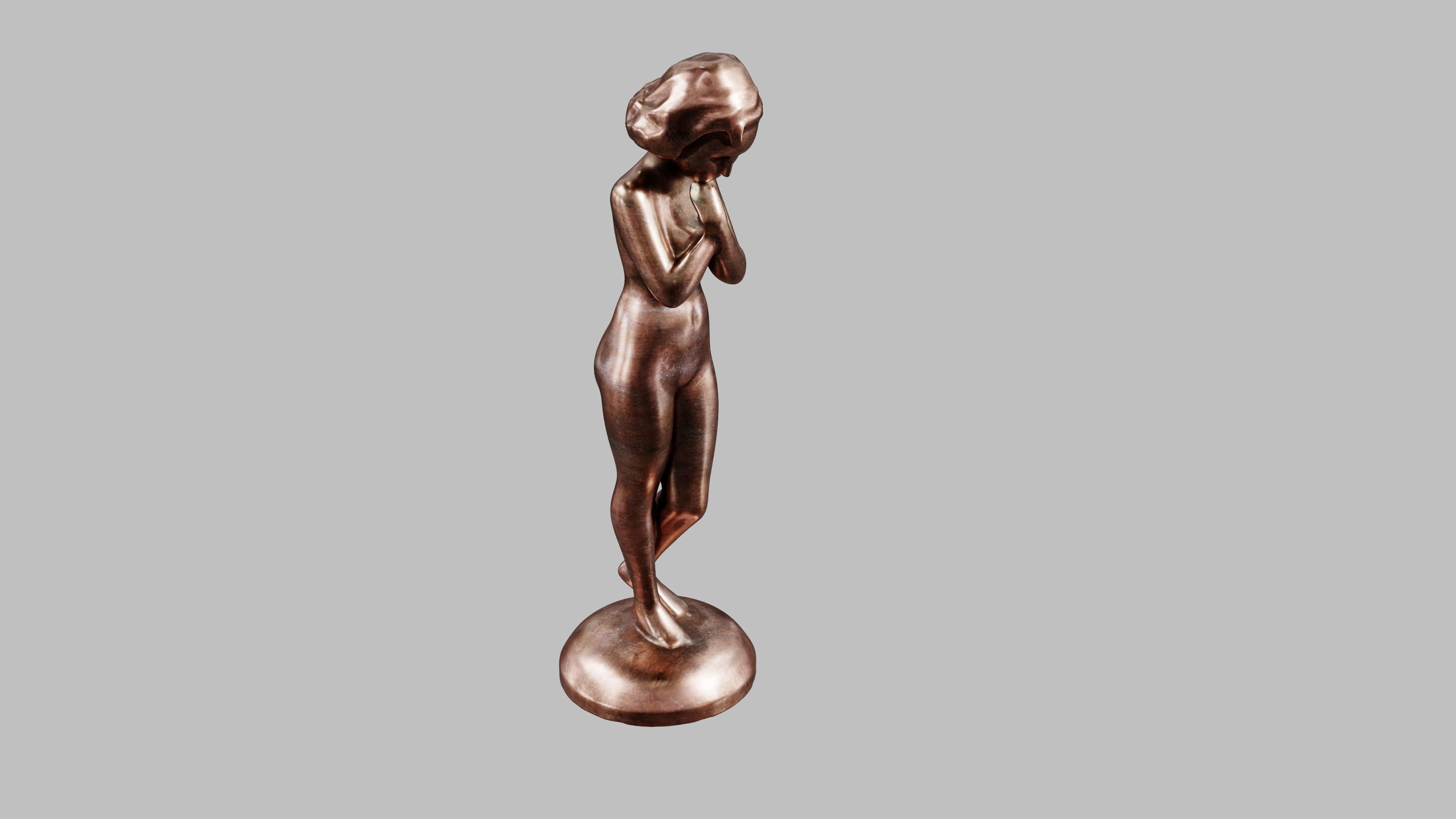 Girl Statuette 3D model_8
